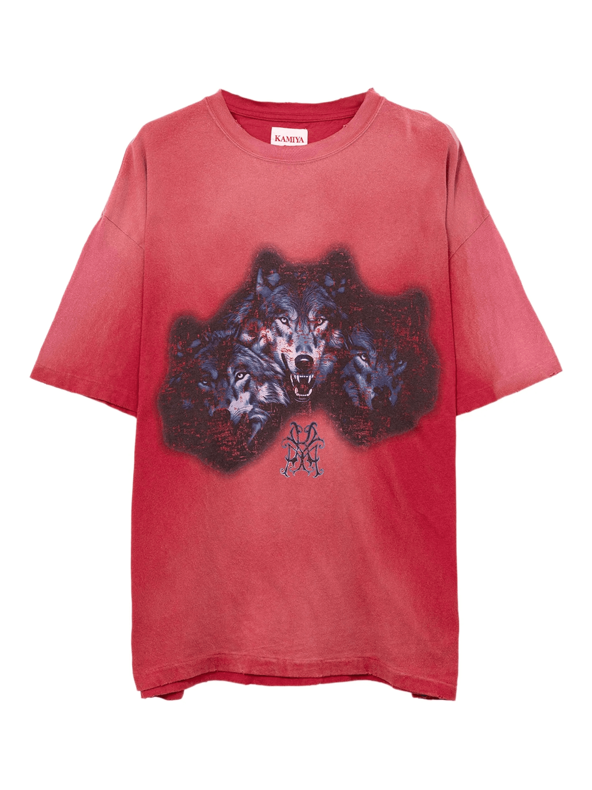 wolf-print distressed T-shirt - Image 1