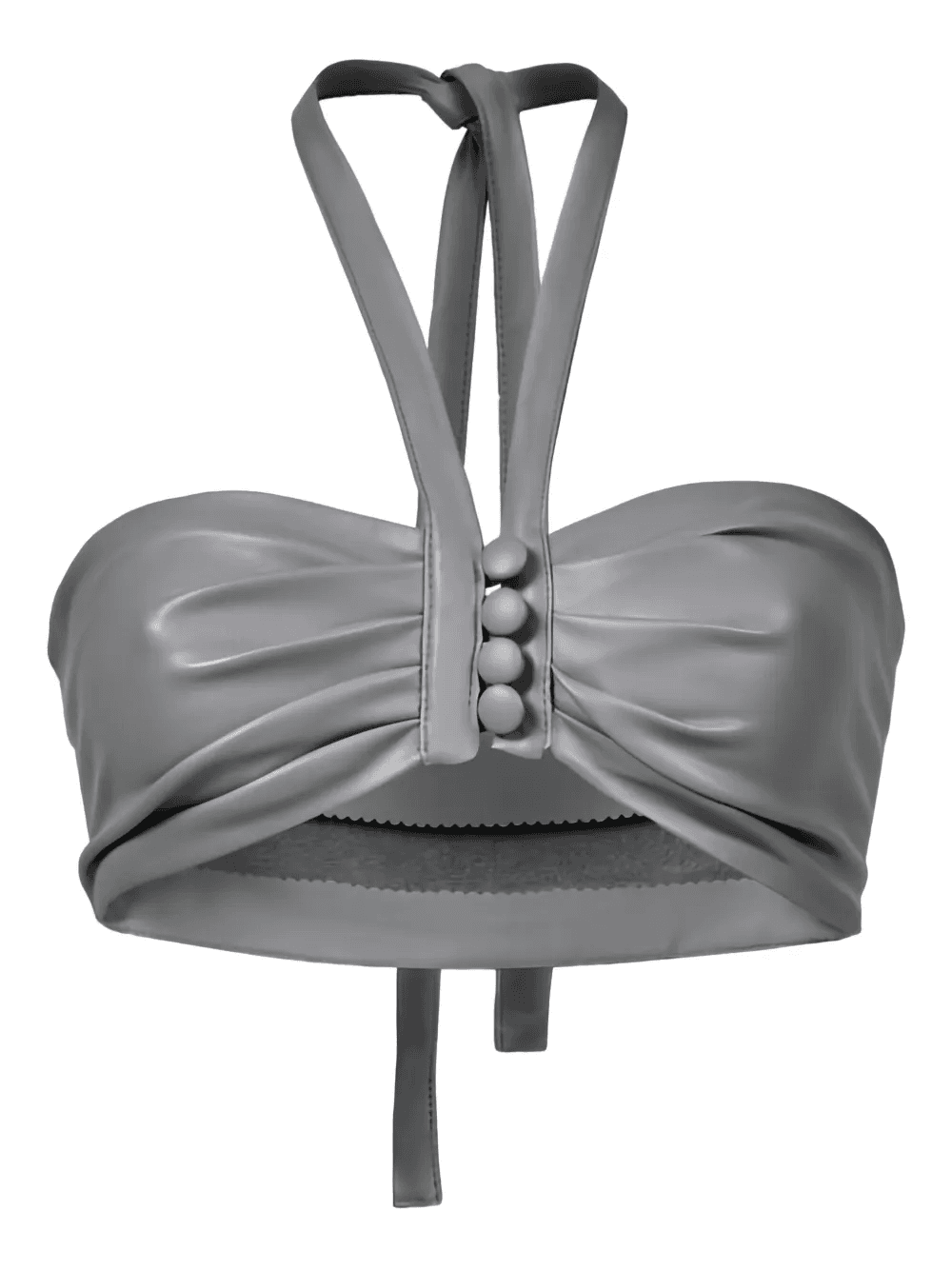 buttoned halterneck top - Image 1