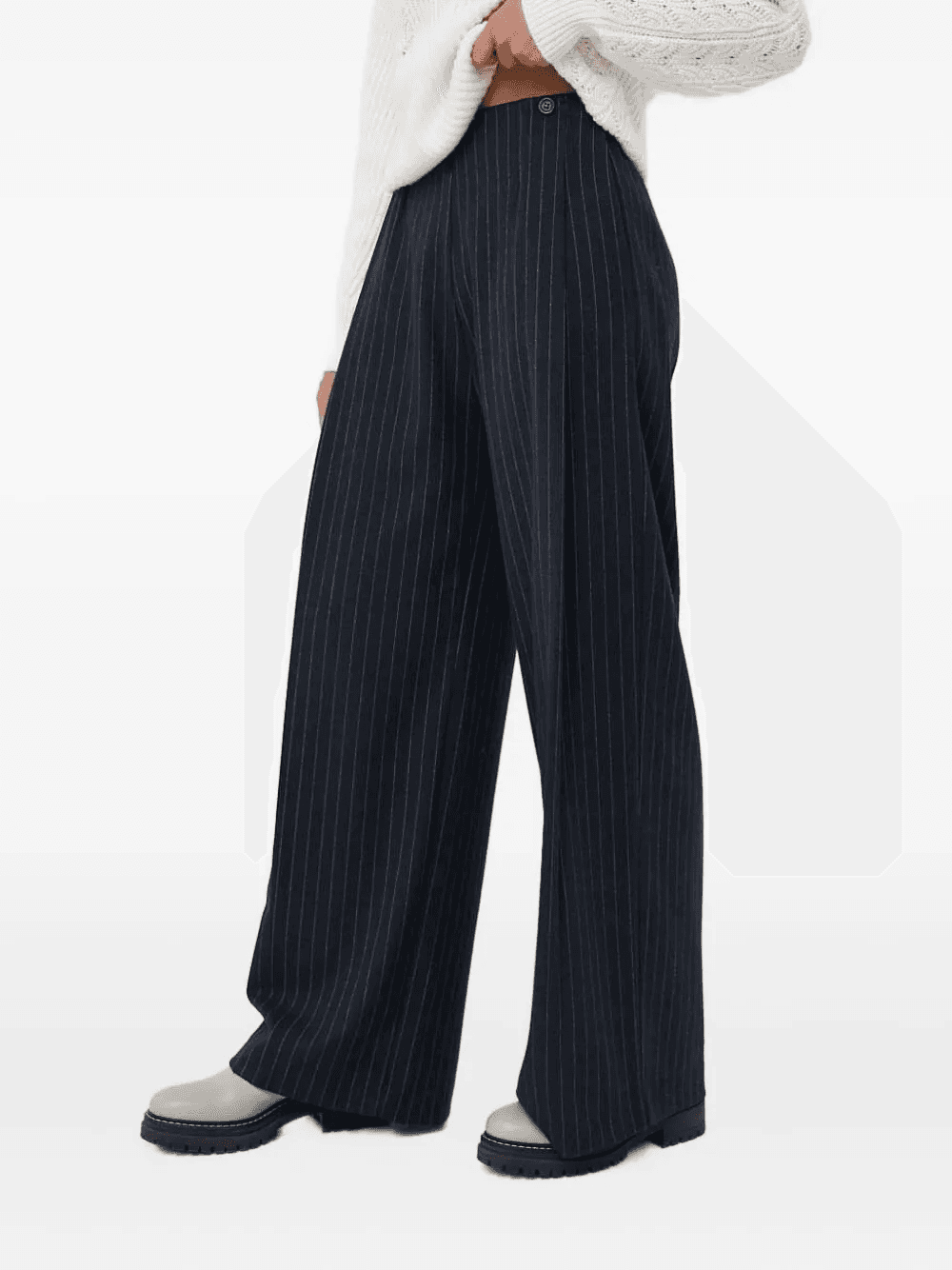 pinstripe pleated trousers - Image 1