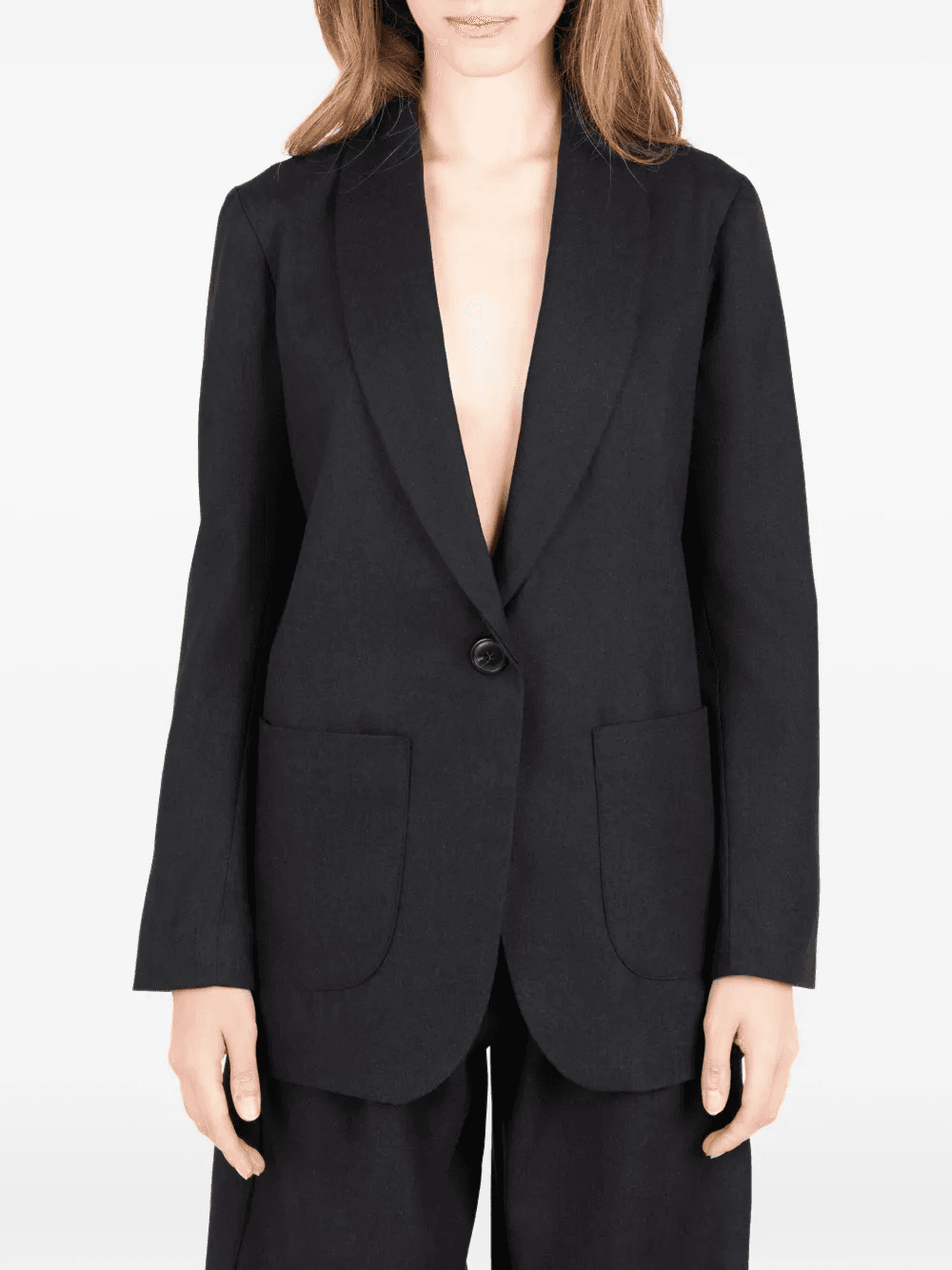 single-button patch-pocket blazer - Image 1