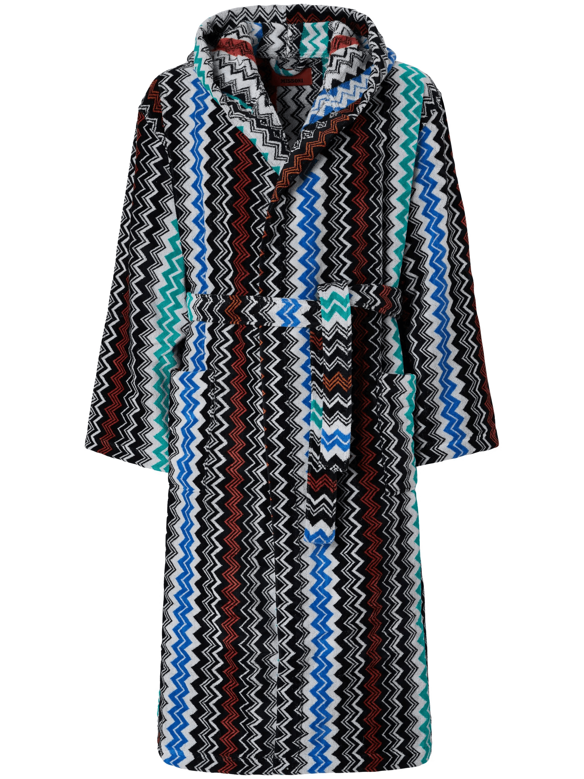 chevron cotton terry bathrobe - Image 1