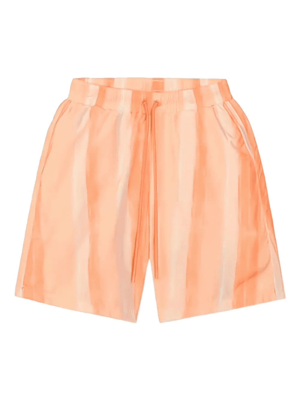 Orange Waves striped drawstring swim shorts - Image 1