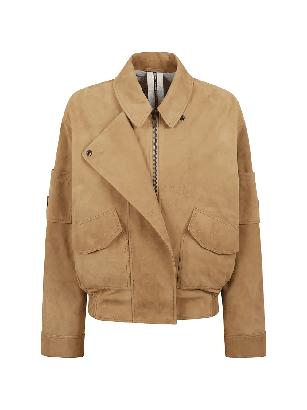 zip collared suede jacket - Image 1
