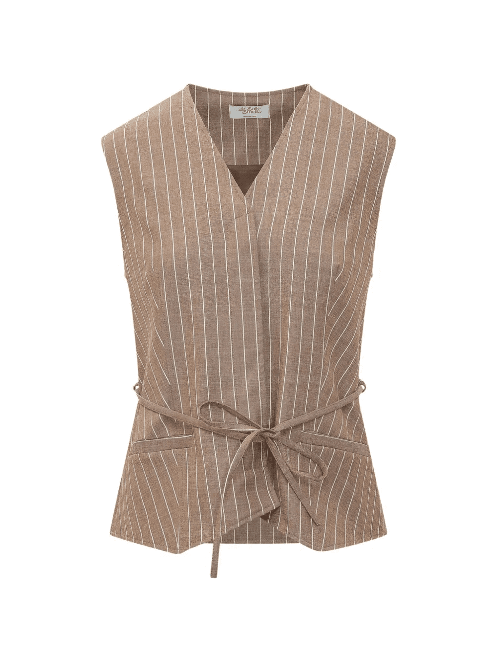 striped tie-waist vest - Image 1