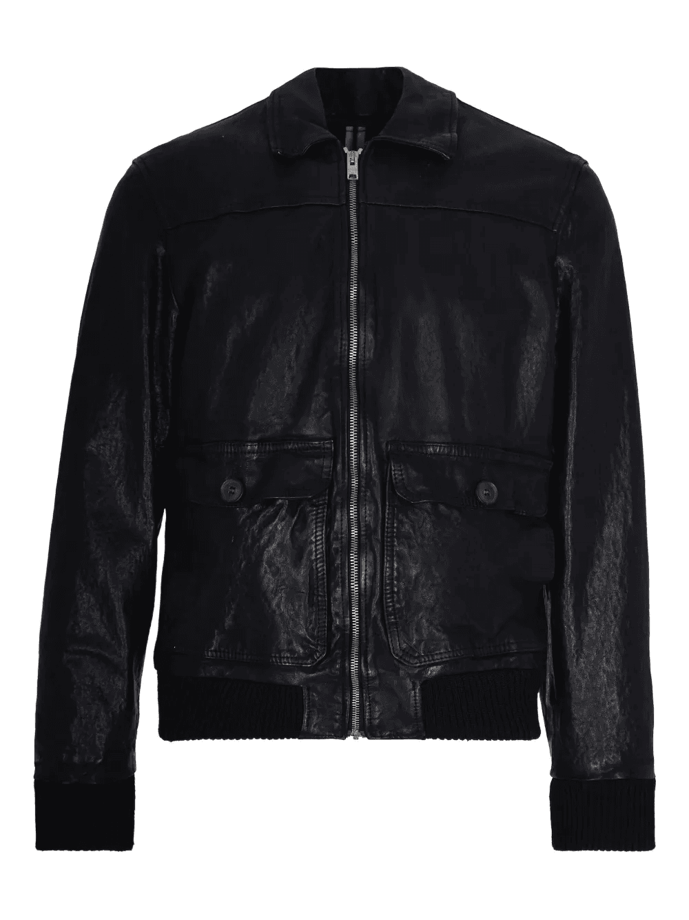 zip-up leather jacket - Image 1