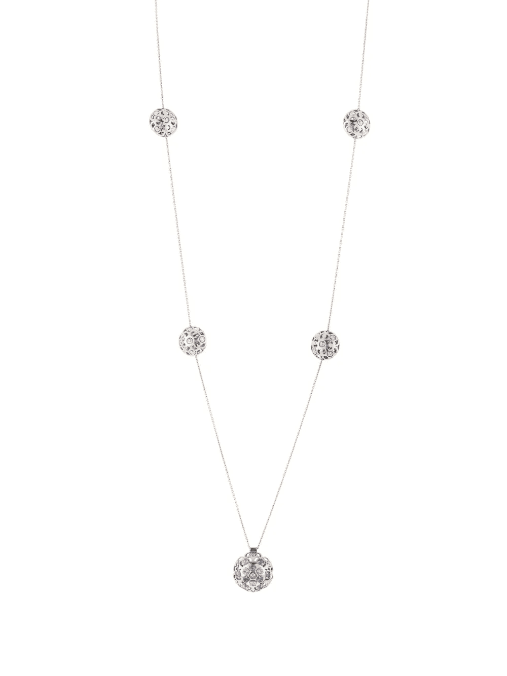 18kt white gold Damasco Station sapphire necklace - Image 1