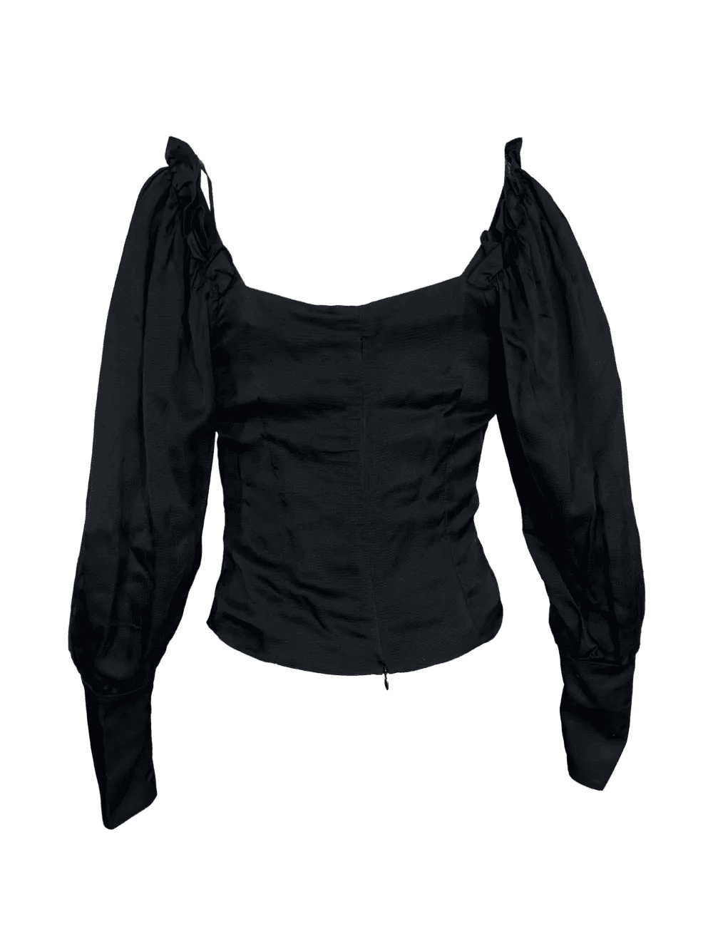 square-neck long-sleeve blouse - Image 1