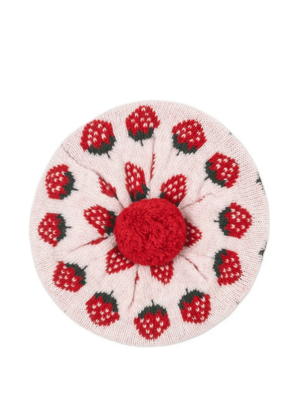 strawberry-embellishment beanie hat - Image 1