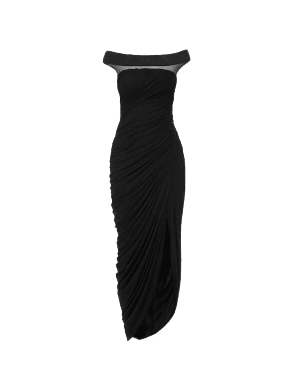 Indira off-shoulder draped midi dress - Image 1