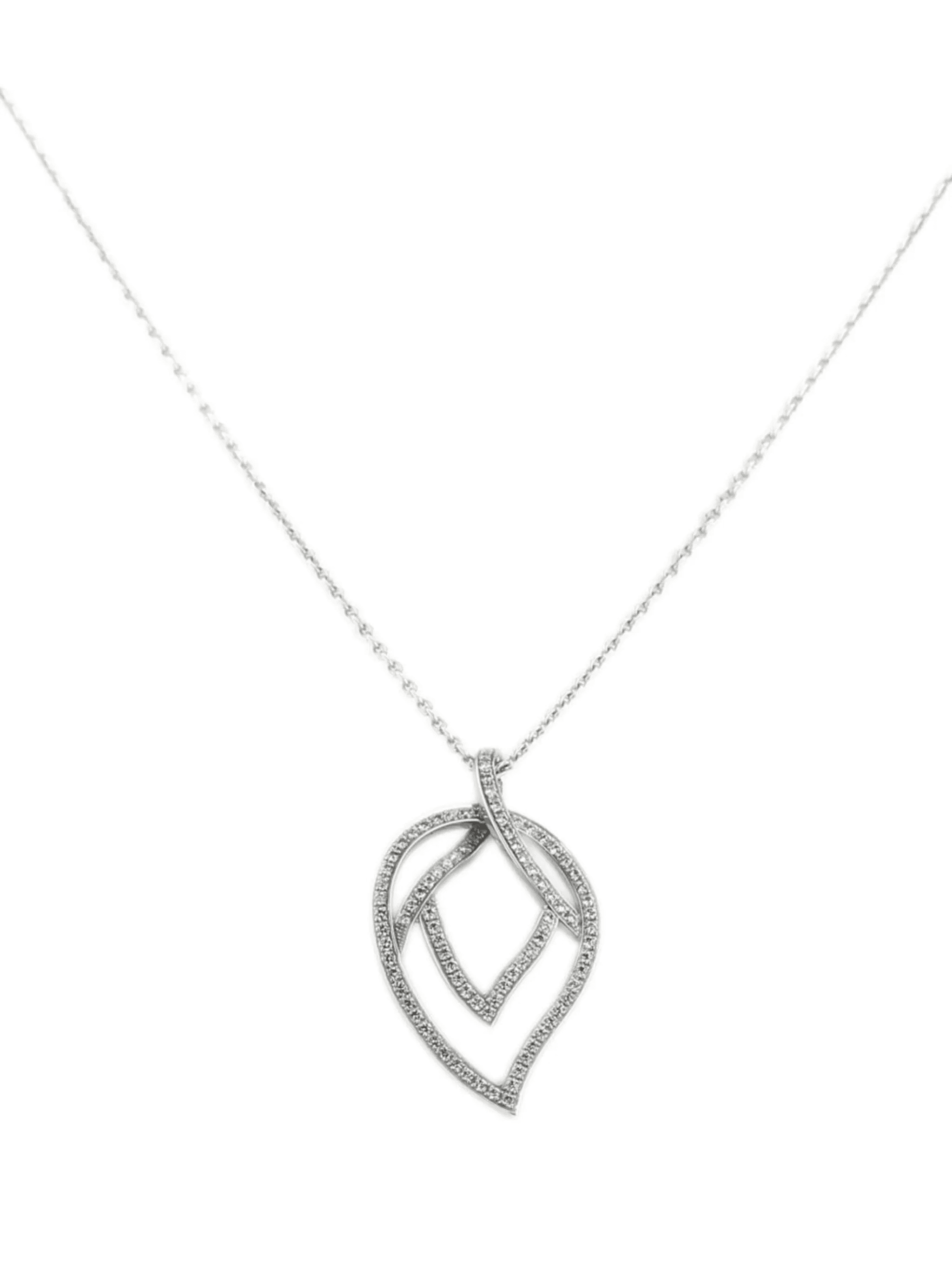 pre-owned white gold diamond necklace - Image 1