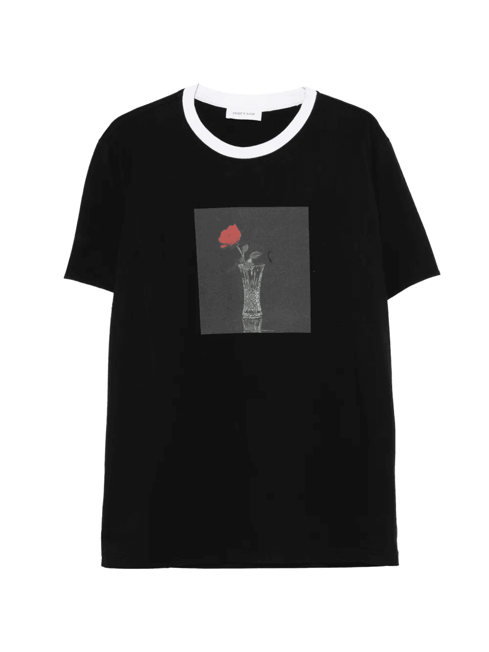 round-nek rose-print T-shirt - Image 1
