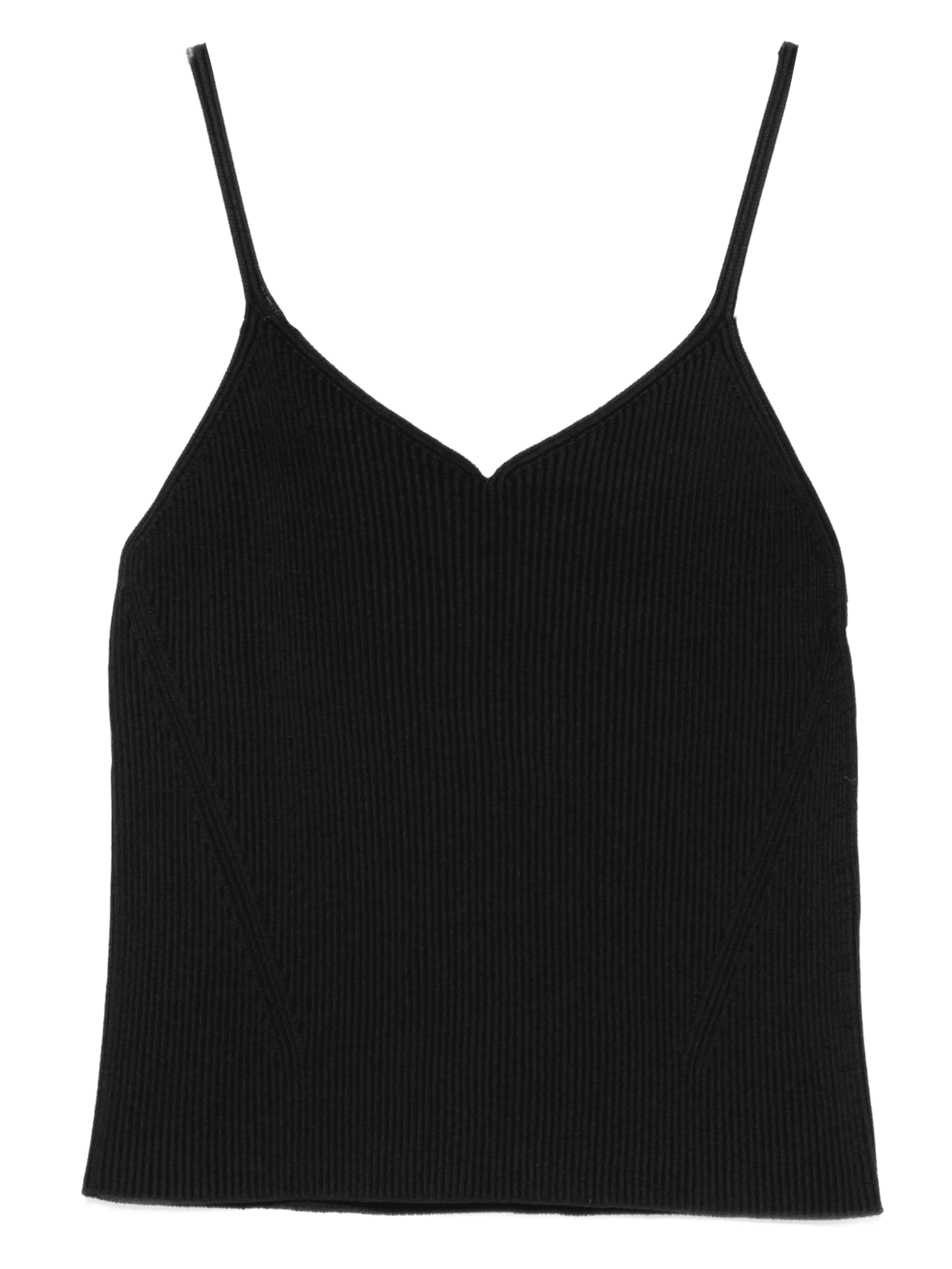 ribbed V-neck top - Image 1
