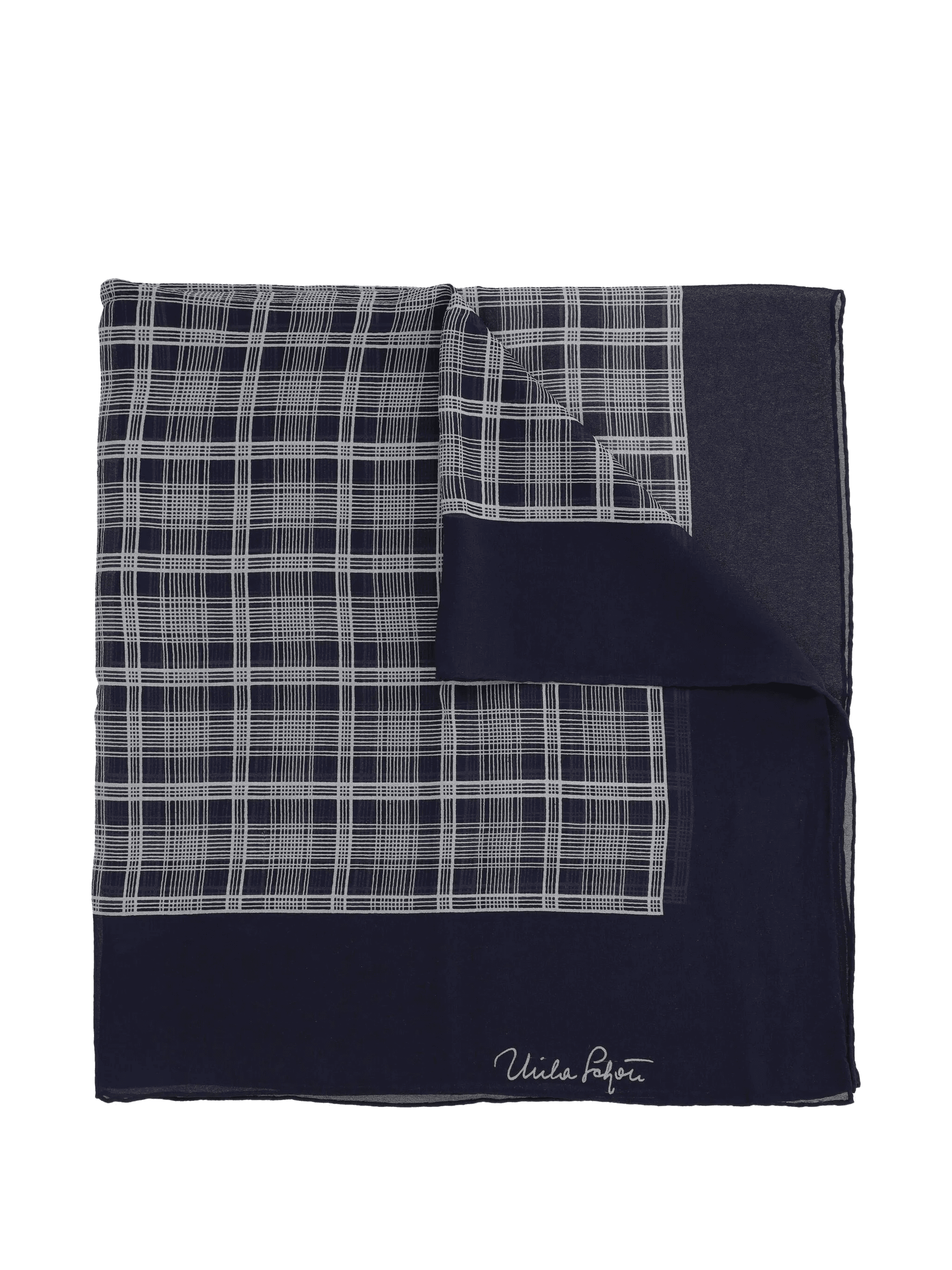 Pre-owned check-print silk scarf - Image 1