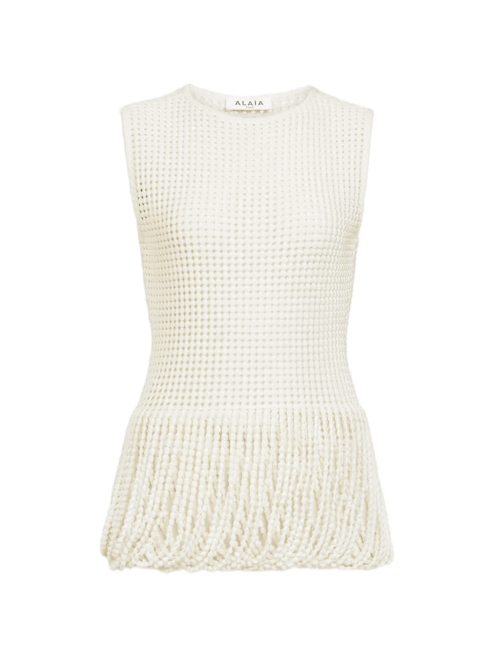 open-knit peplum top - Image 1