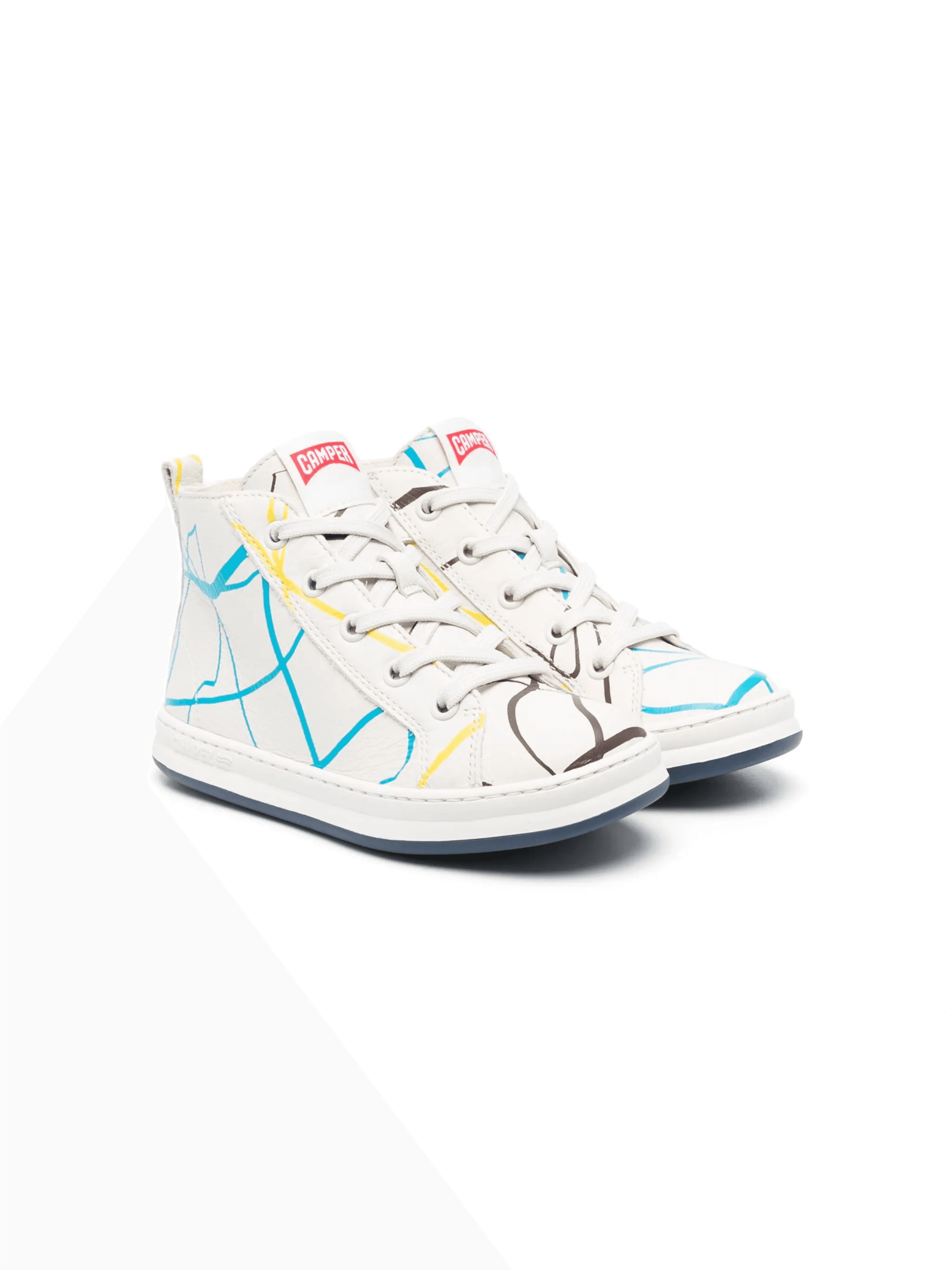 graphic-print leather sneakers - Image 1