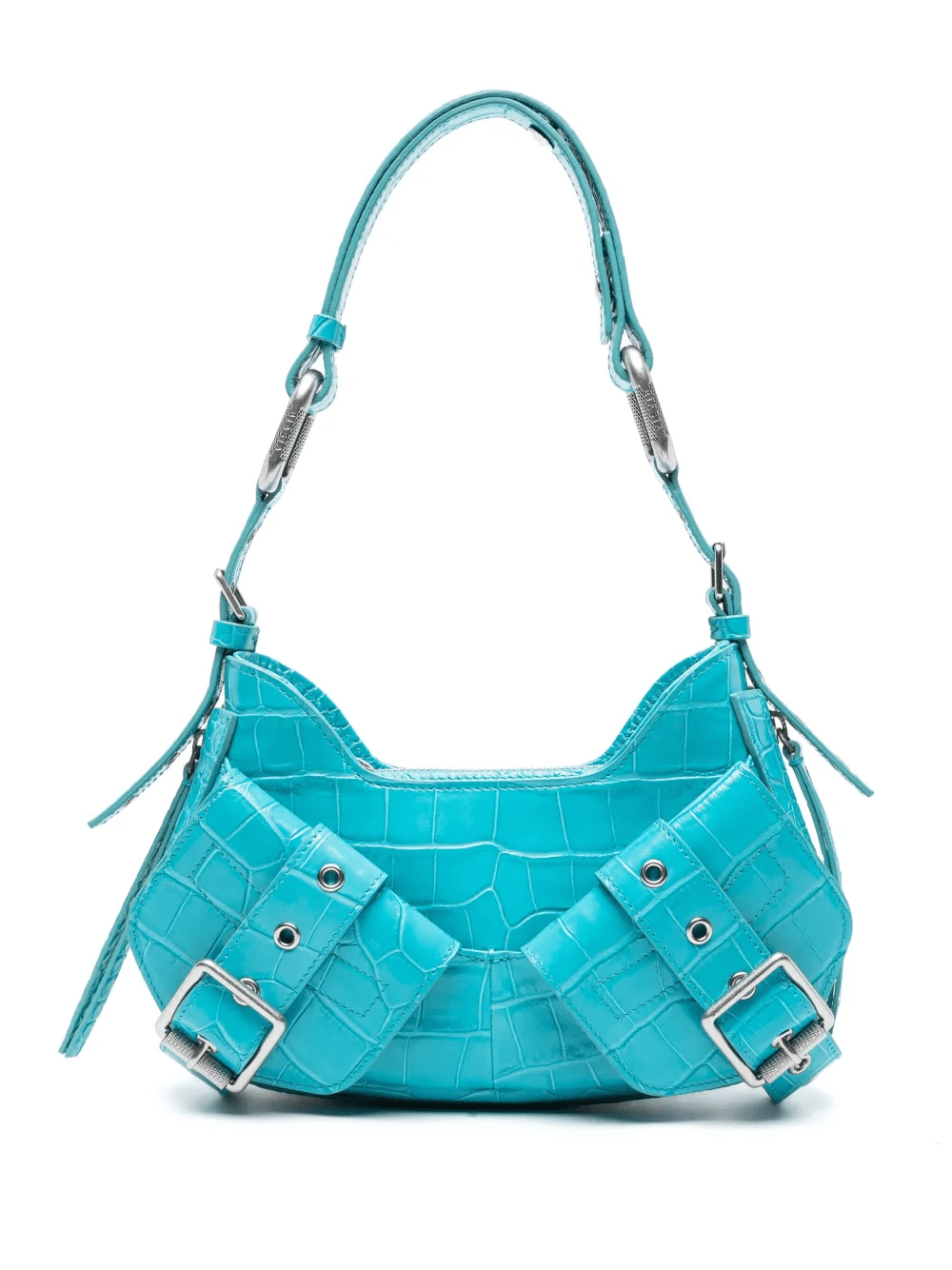 Y2K crocodile-embossed leather shoulder bag - Image 1