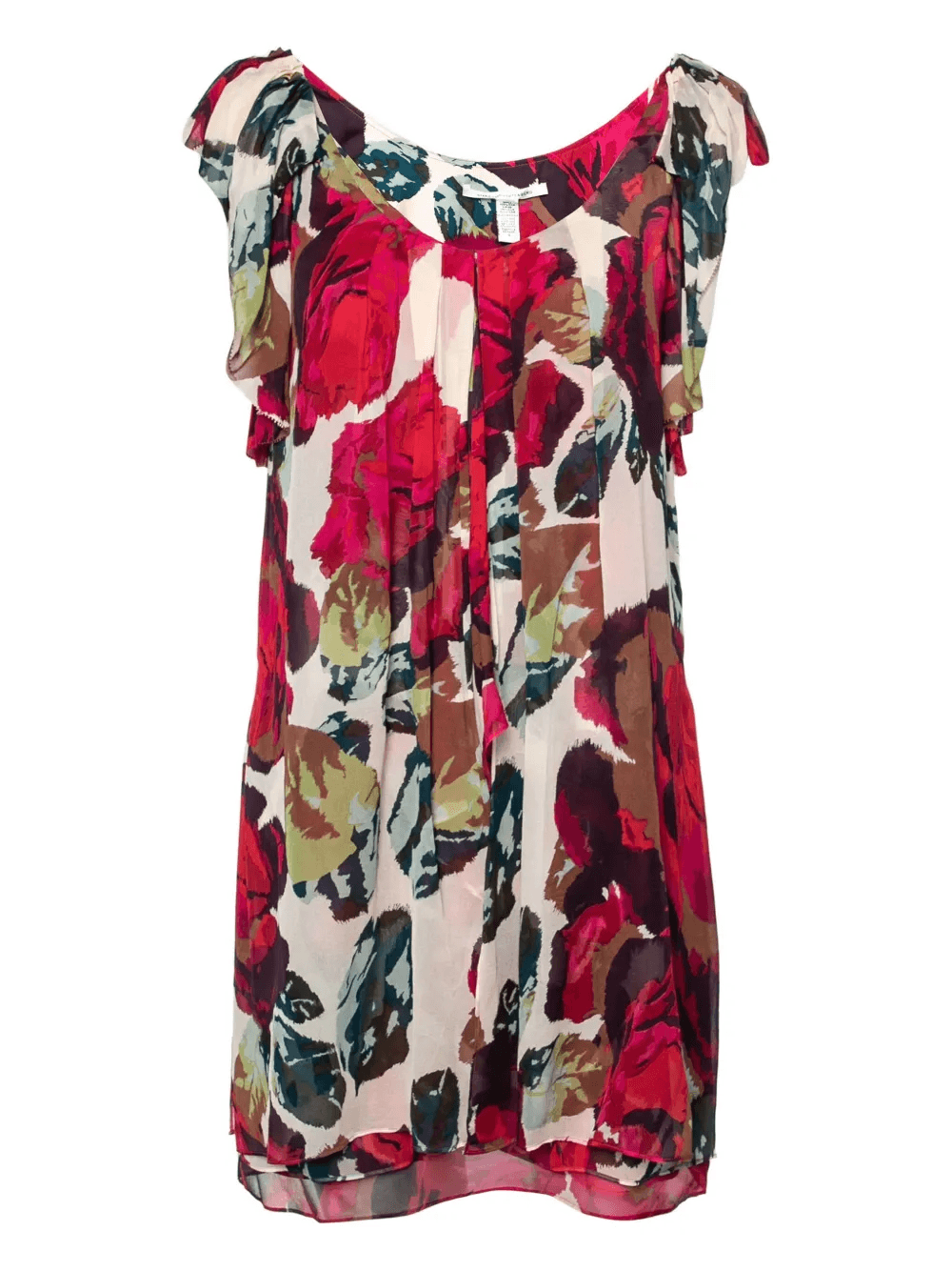 Elenka rose-print pleated dress - Image 1