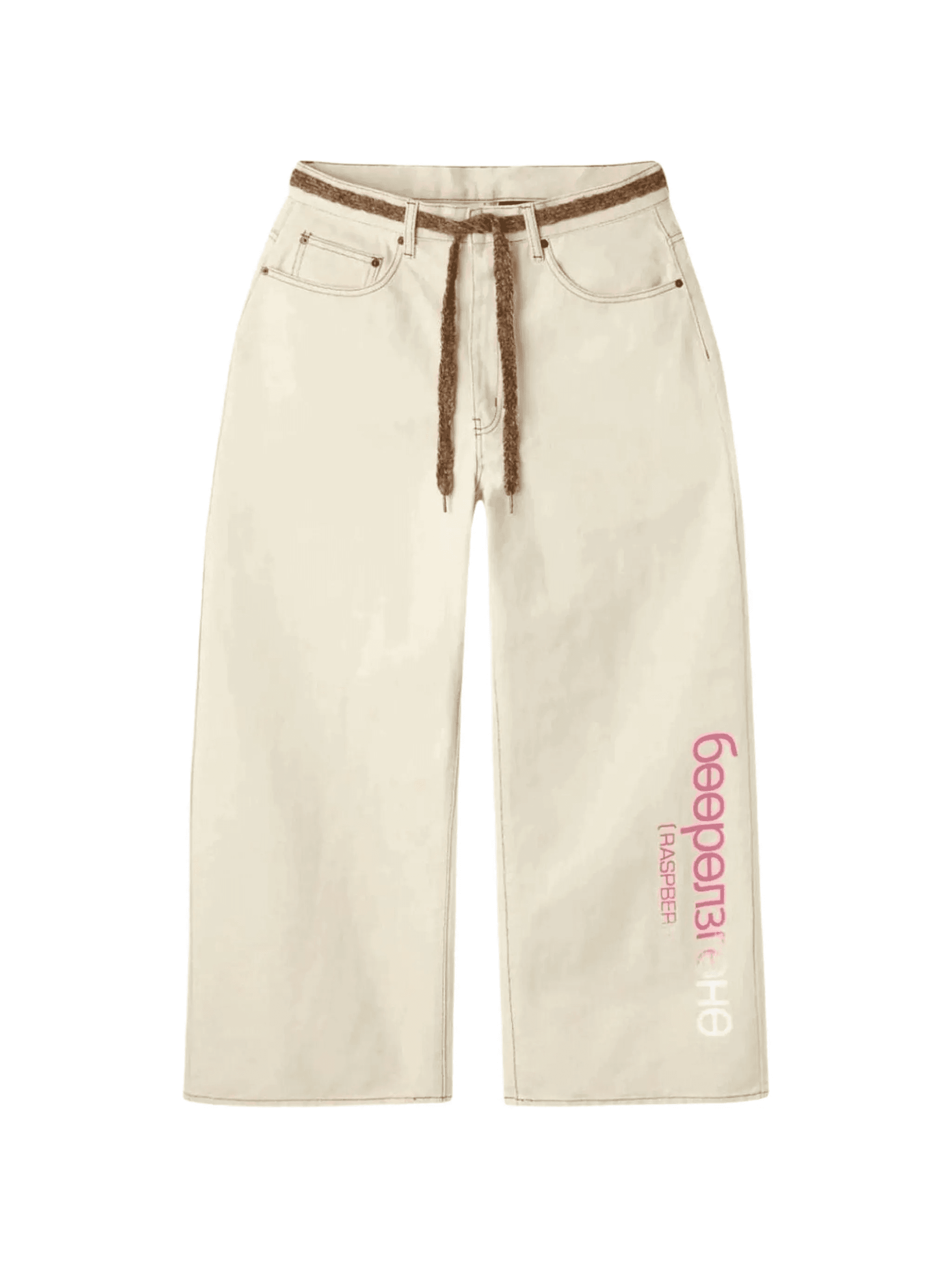 string-belt wide-leg trousers - Image 1