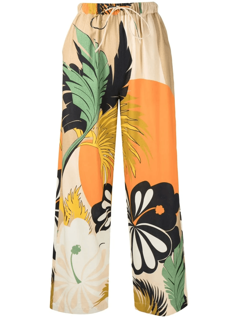 floral motif-print wide-leg trousers - Image 1