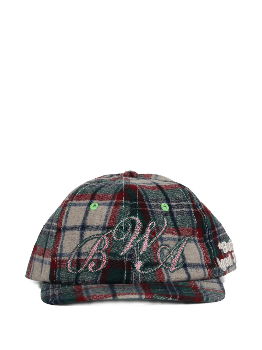 plaid logo-embroidered cap - Image 1