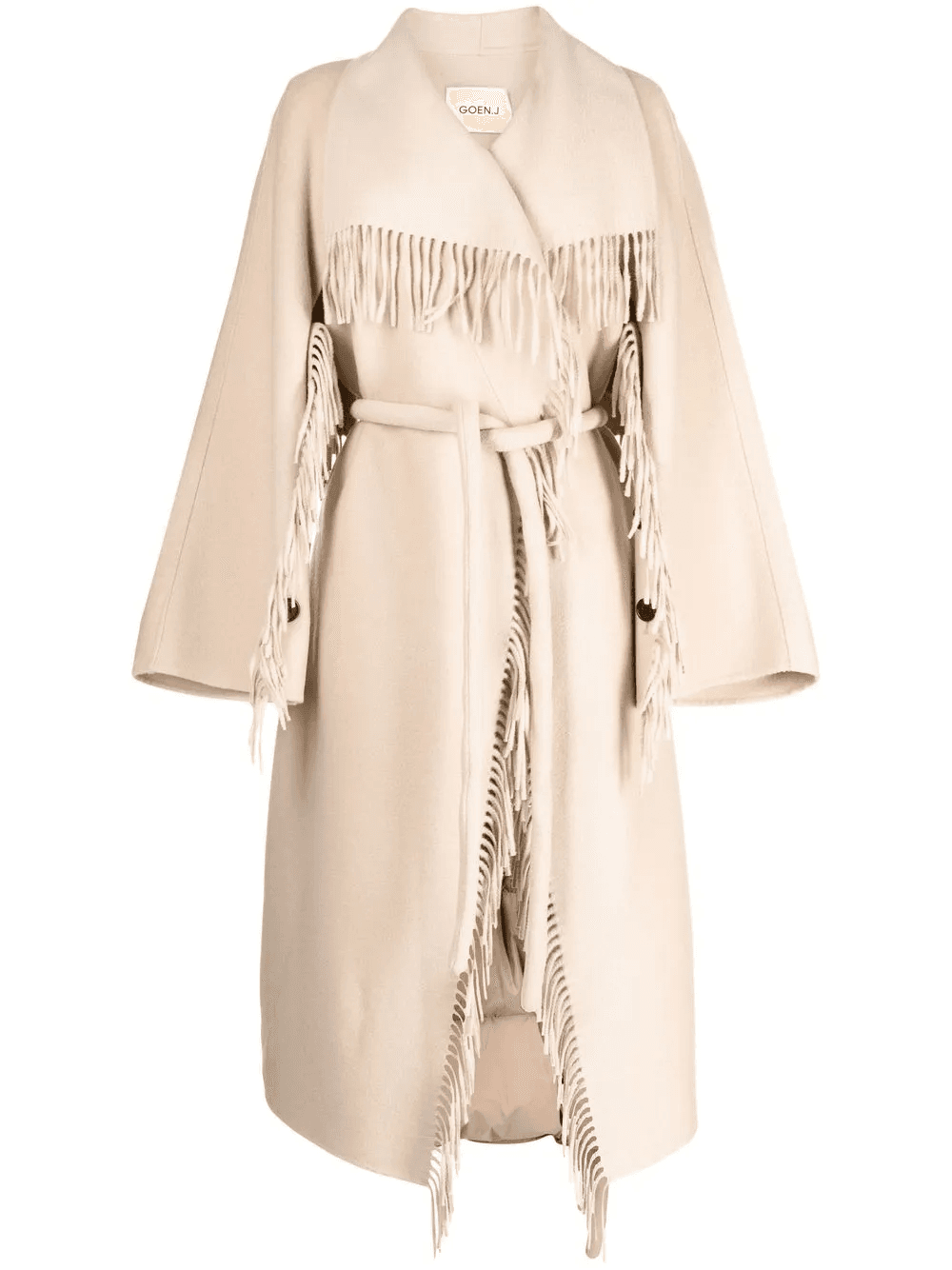 double-faced fringed coat - Image 1