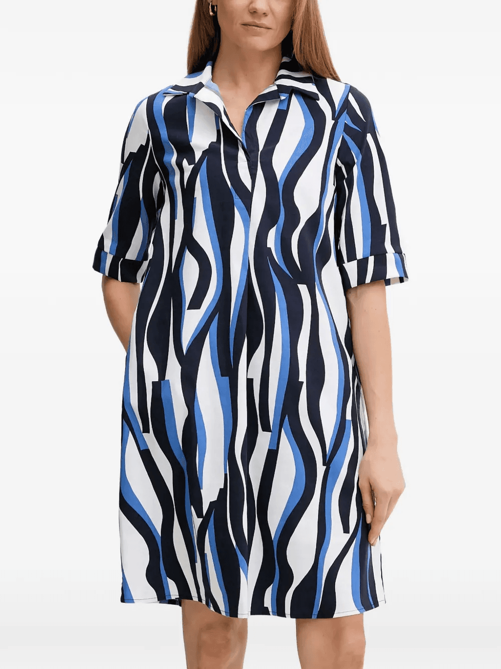abstract pattern collared dress - Image 1