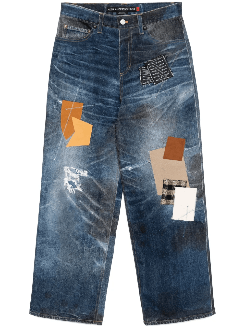 patchwork printed jeans - Image 1