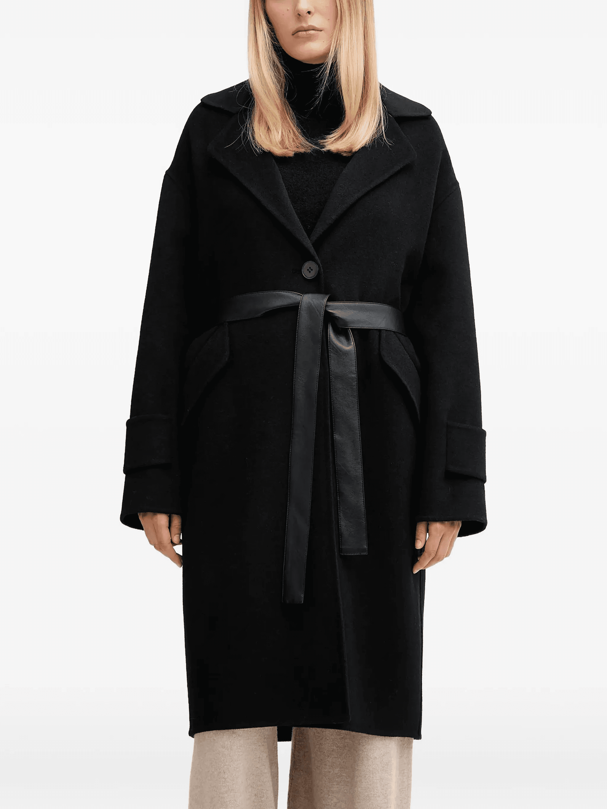 belt buttoned coat - Image 1