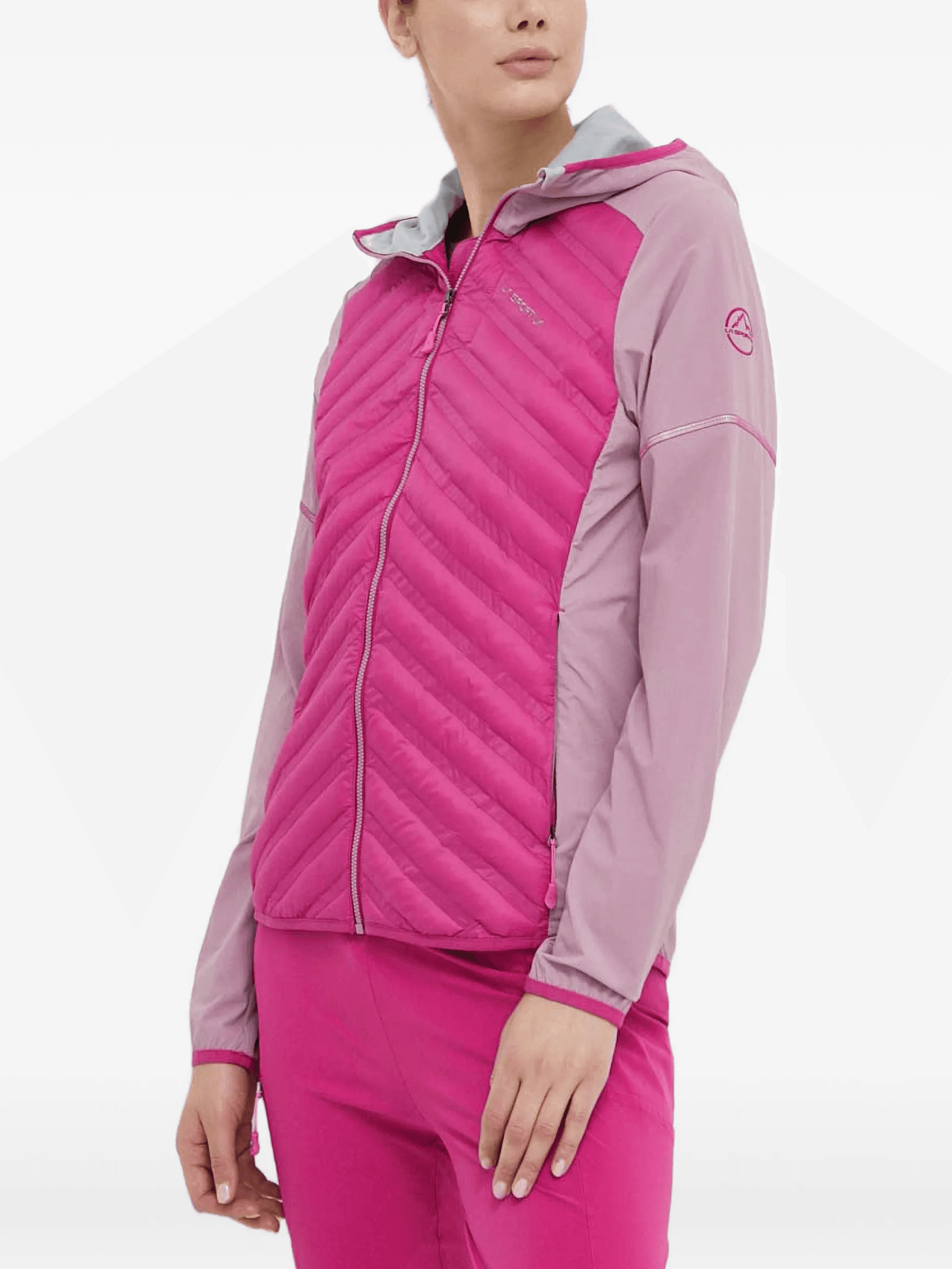 quilted-design hooded performance jacket - Image 1