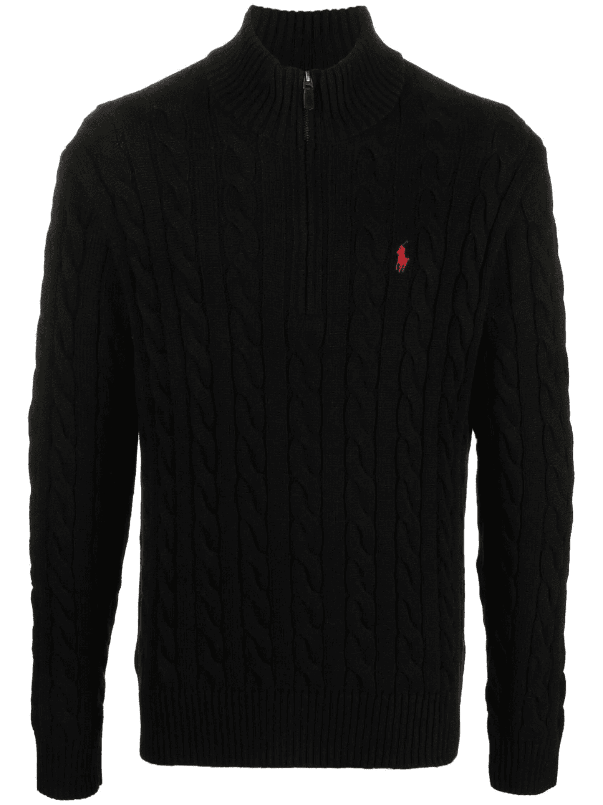 cable-knit half-zip jumper - Image 1