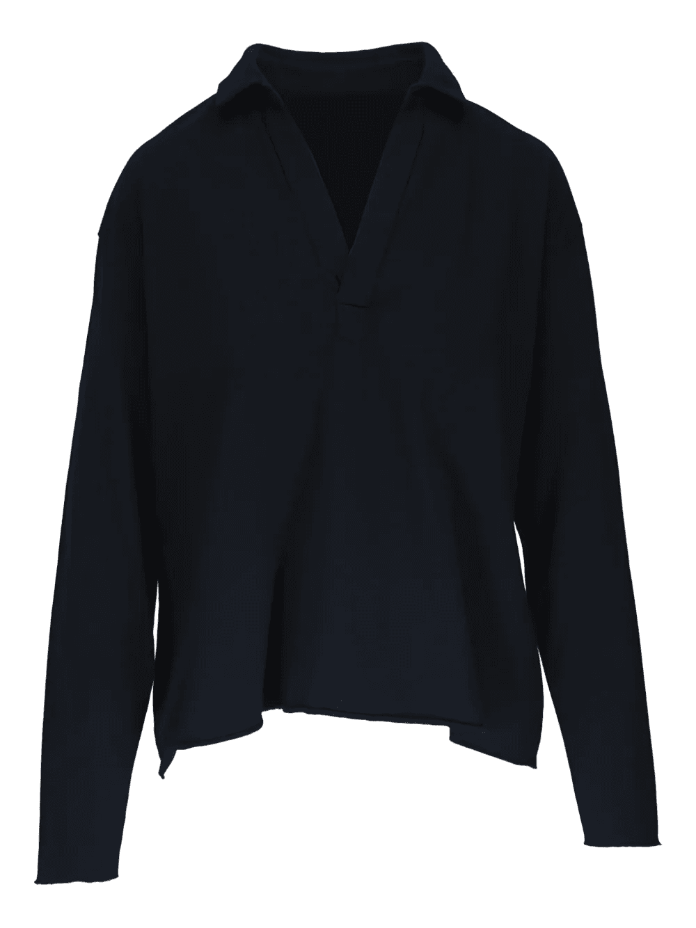 polo-collar long-sleeve T-shirt - Image 1