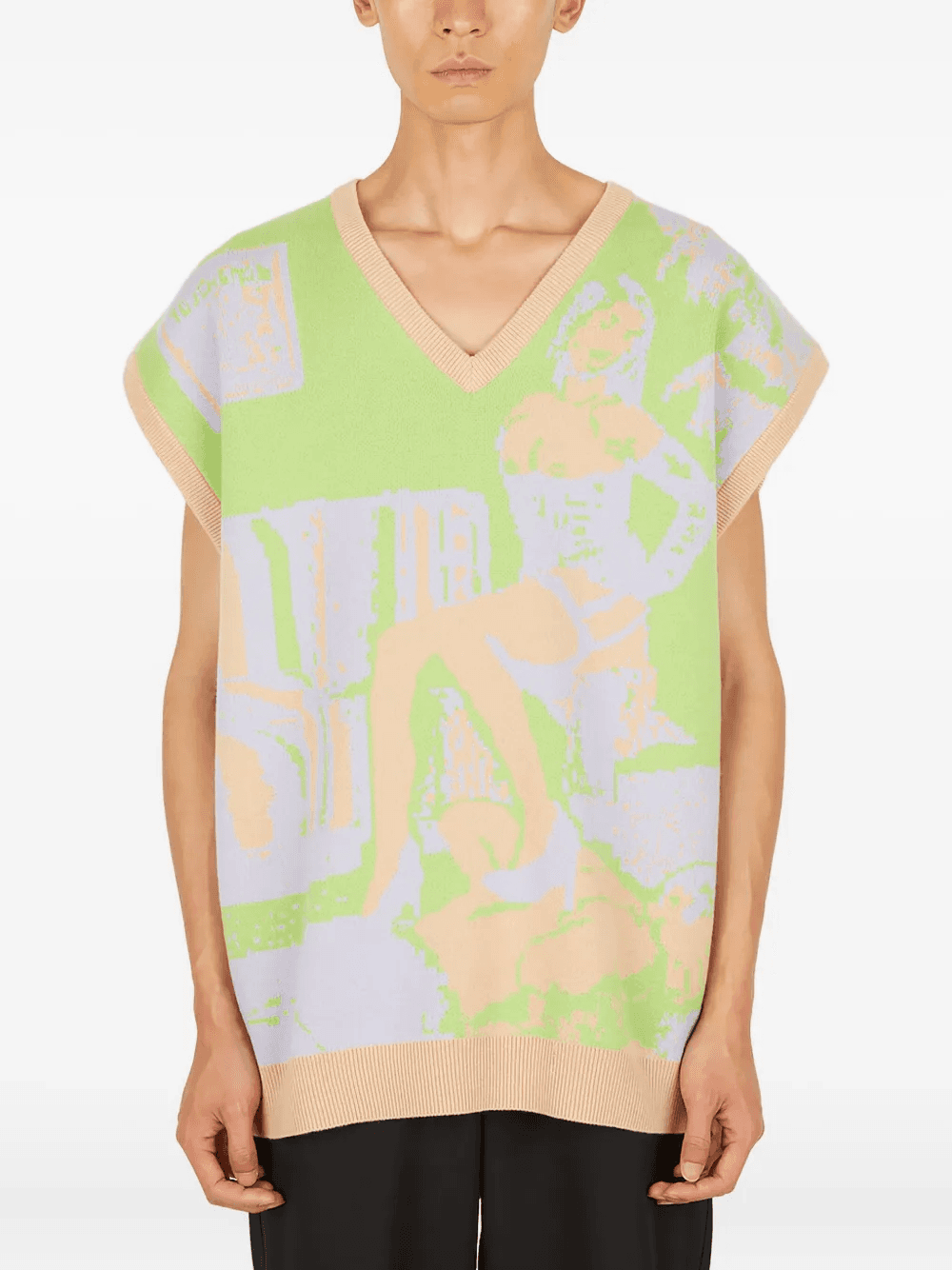 intarsia-knit vest - Image 1