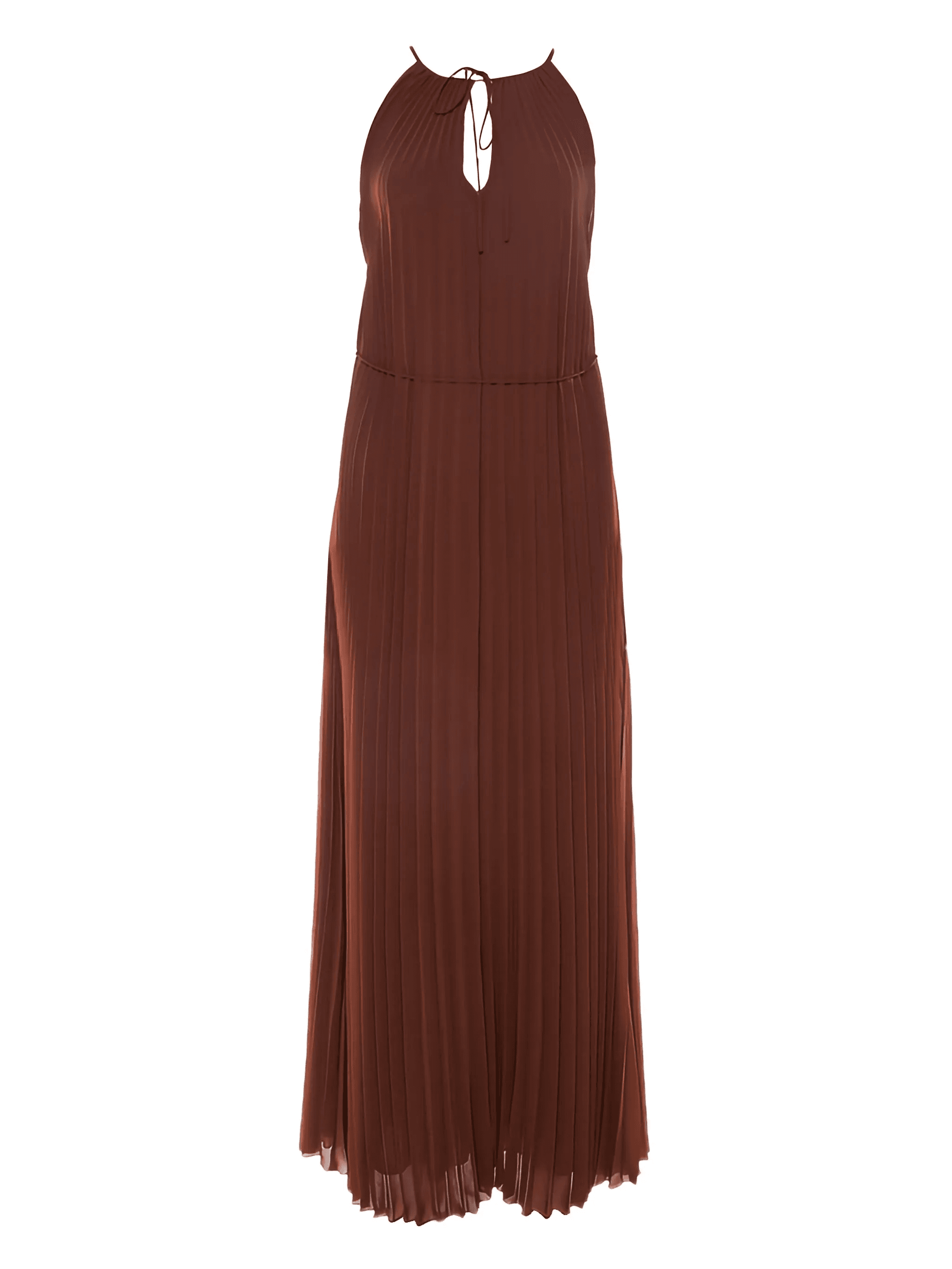 pre-owned pleated halterneck maxi dress - Image 1