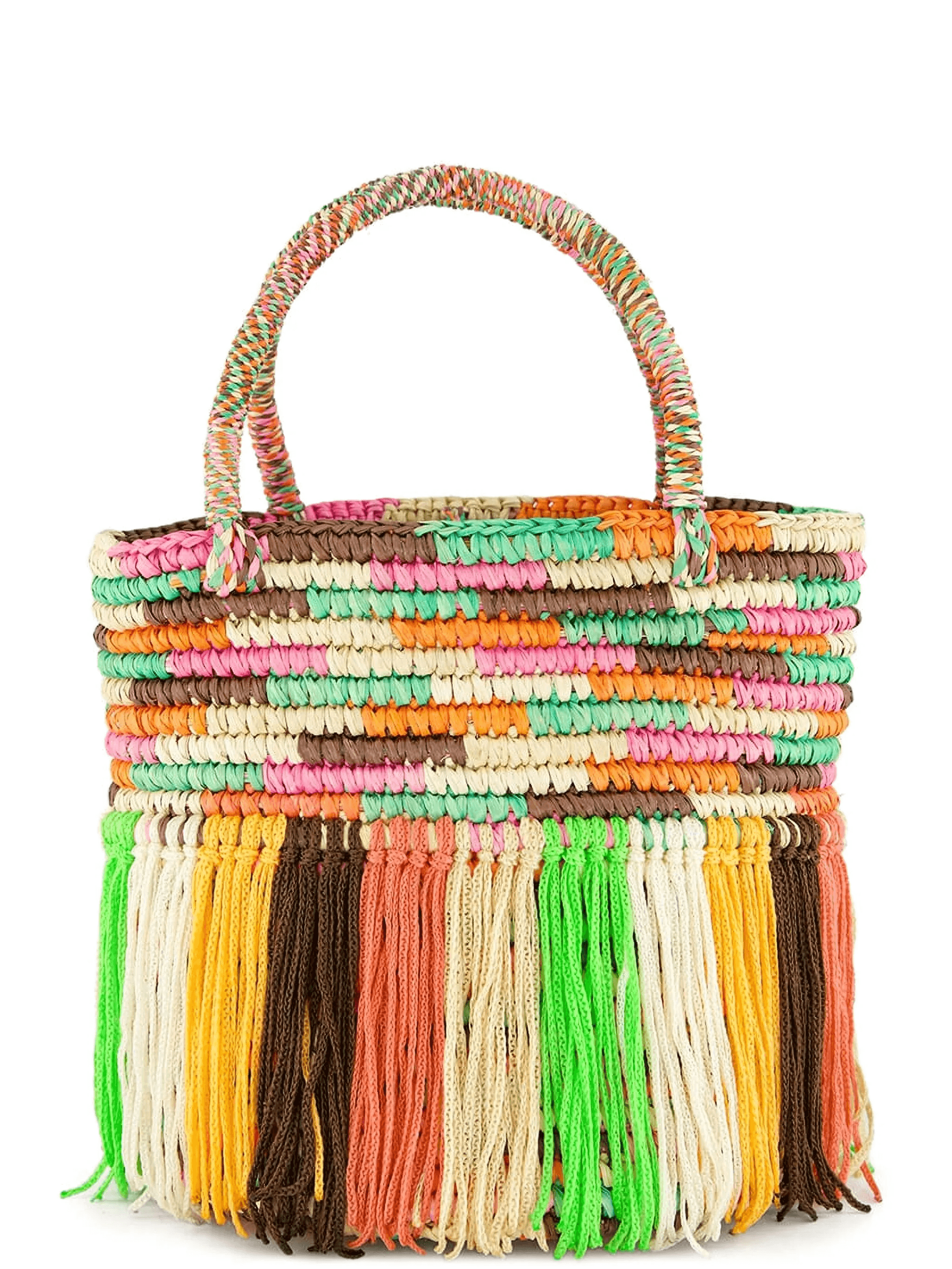 baby fringed woven tote bag - Image 1