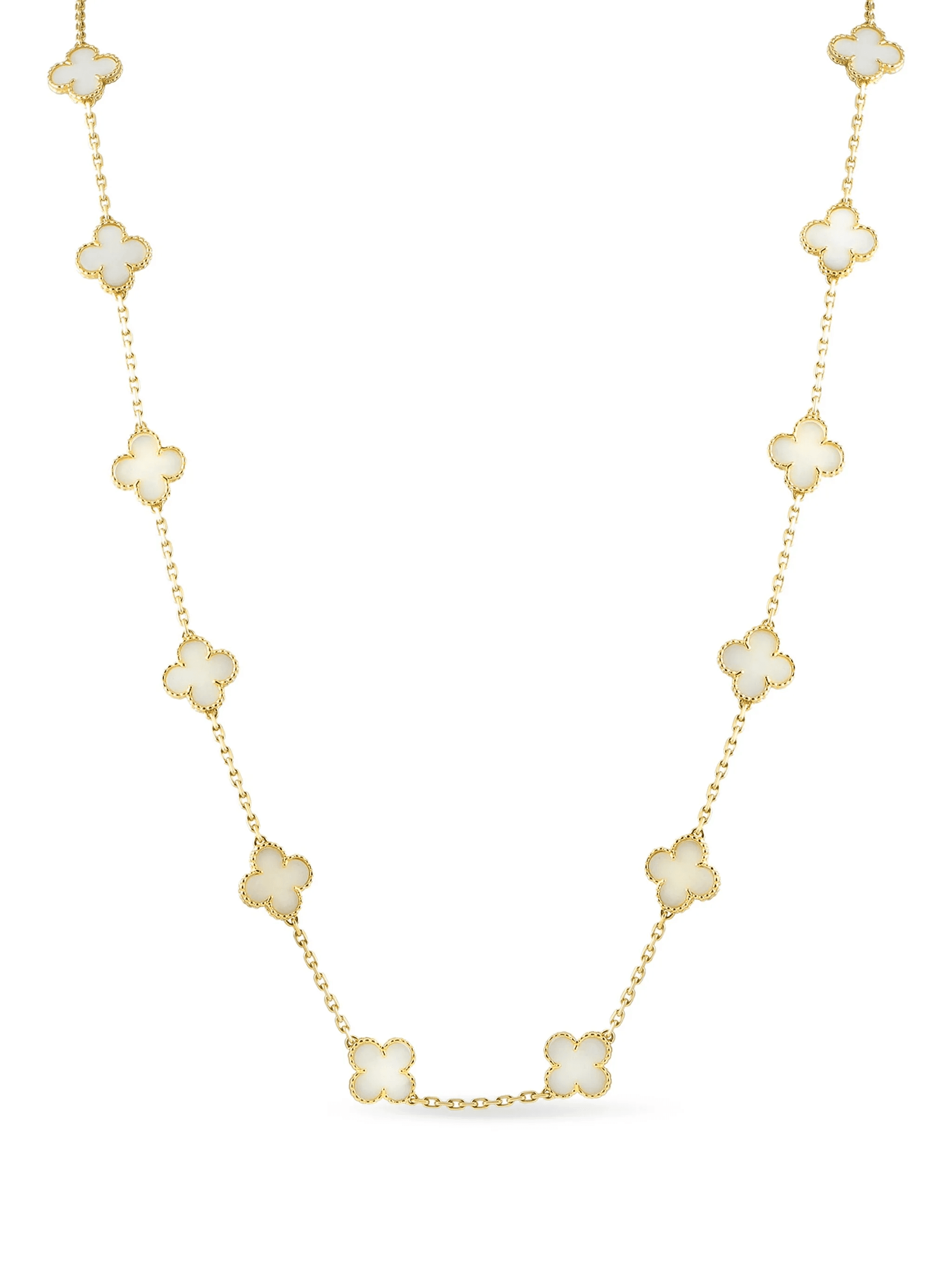 18K yellow gold Alhambra coral necklace - Image 1