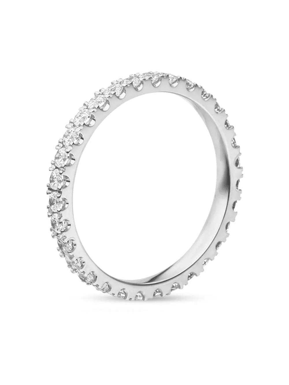 18kt recycled white gold Memory diamond ring - Image 1