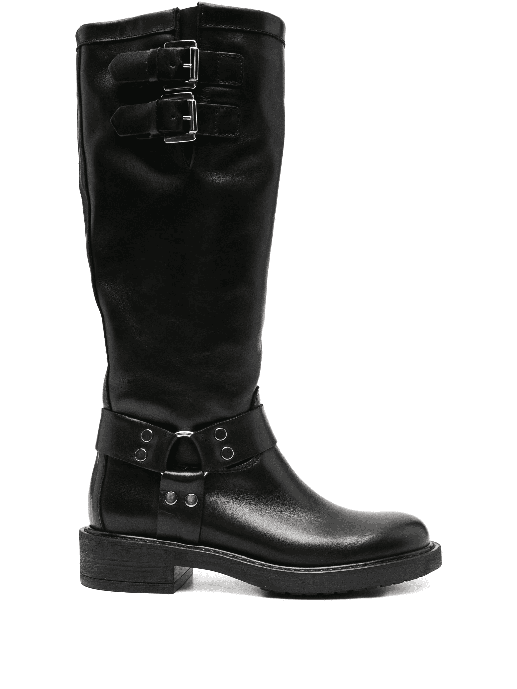 40mm buckle-strap leather boots - Image 1