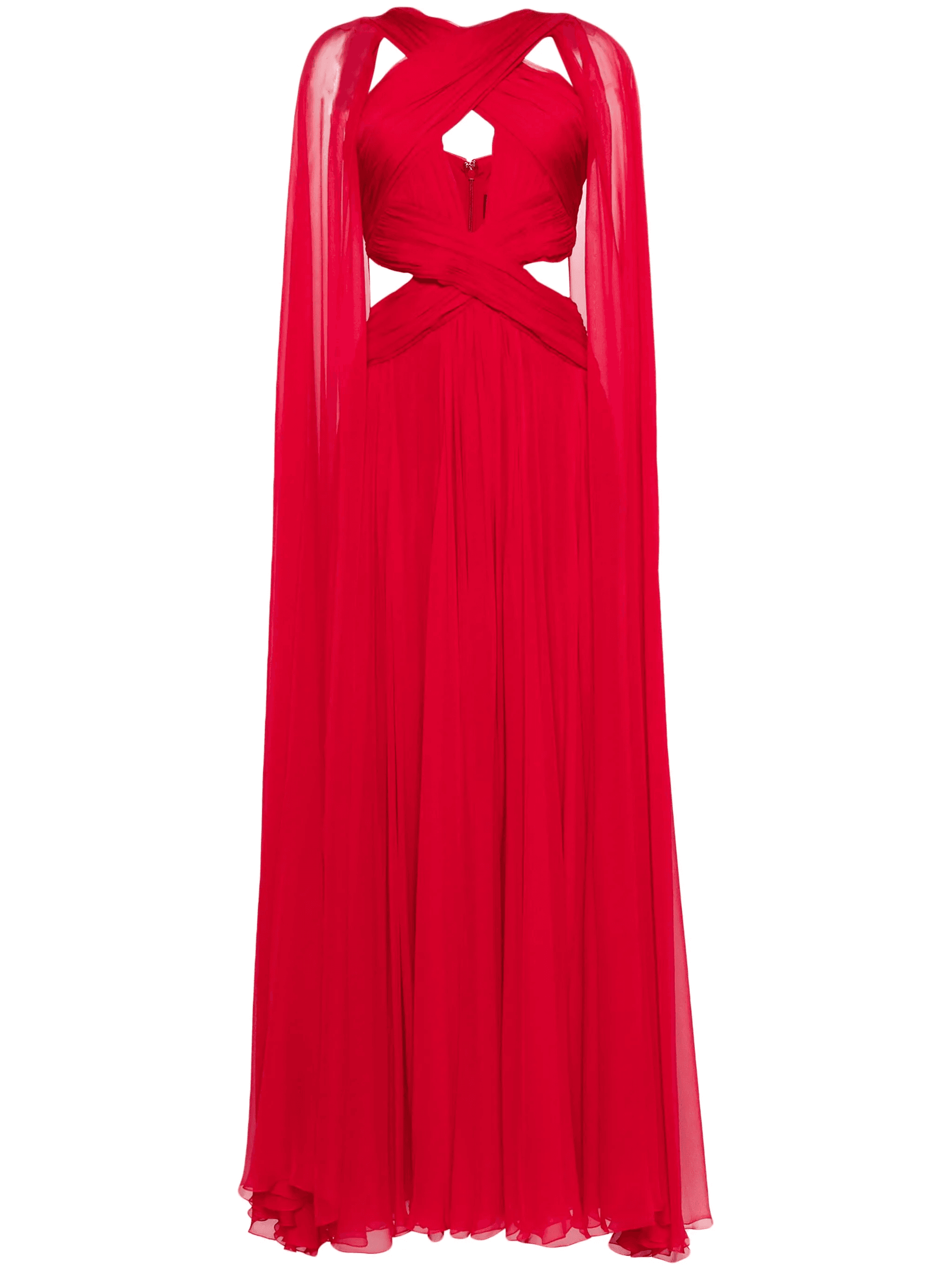 silk-chiffon cape gown - Image 1