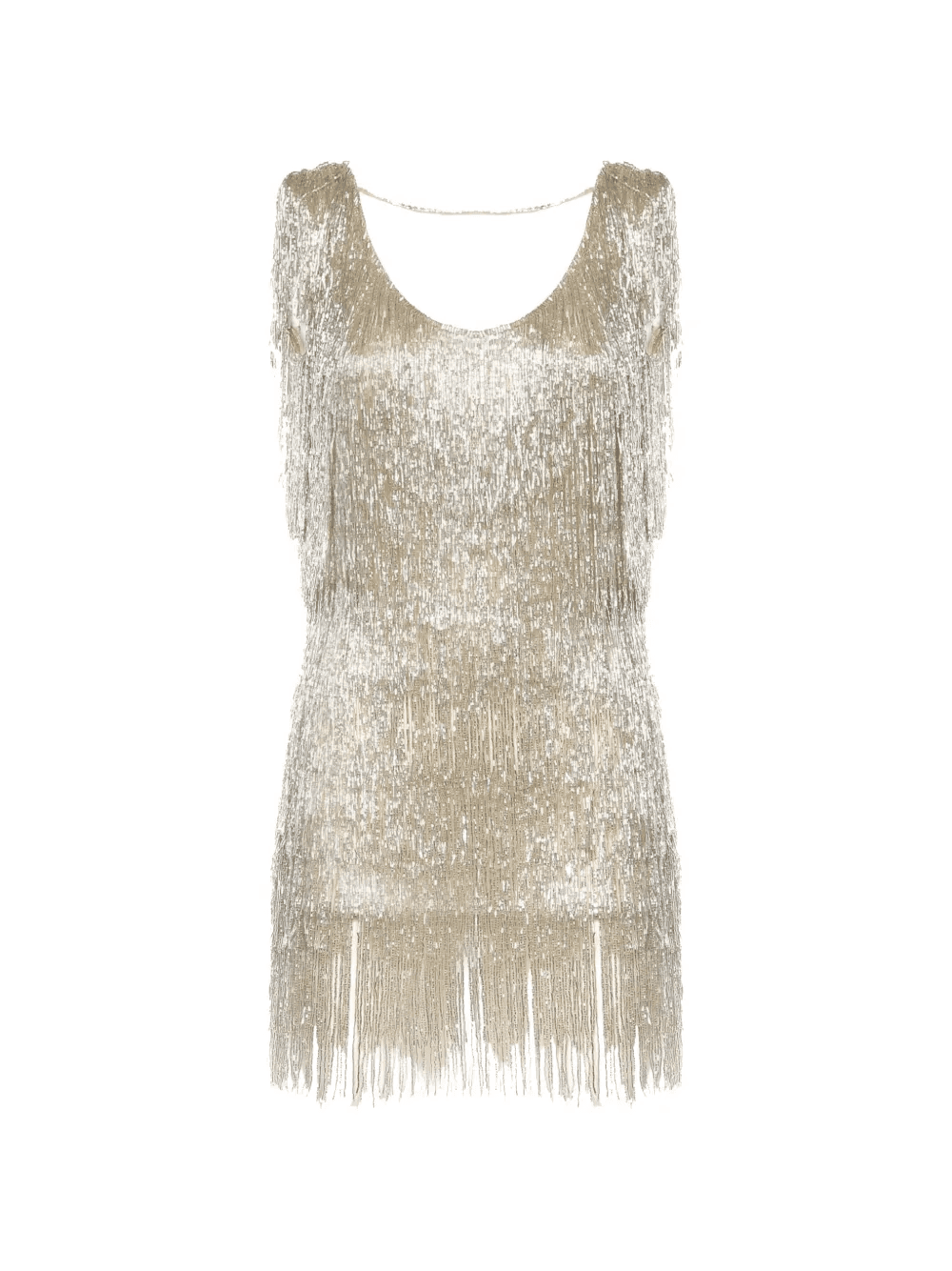 Daisy fringe-detail bead-embellished dress - Image 1
