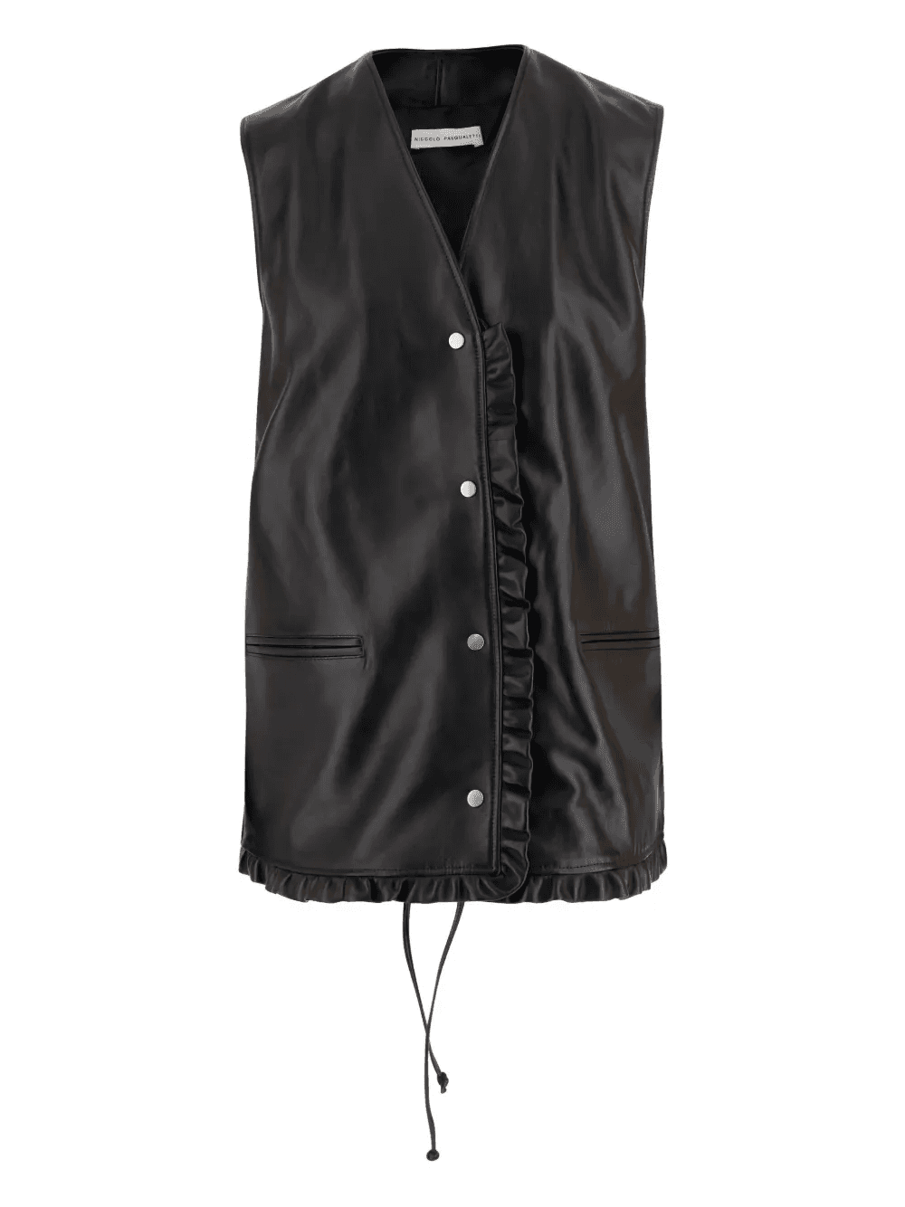 ruffled leather waistcoat - Image 1