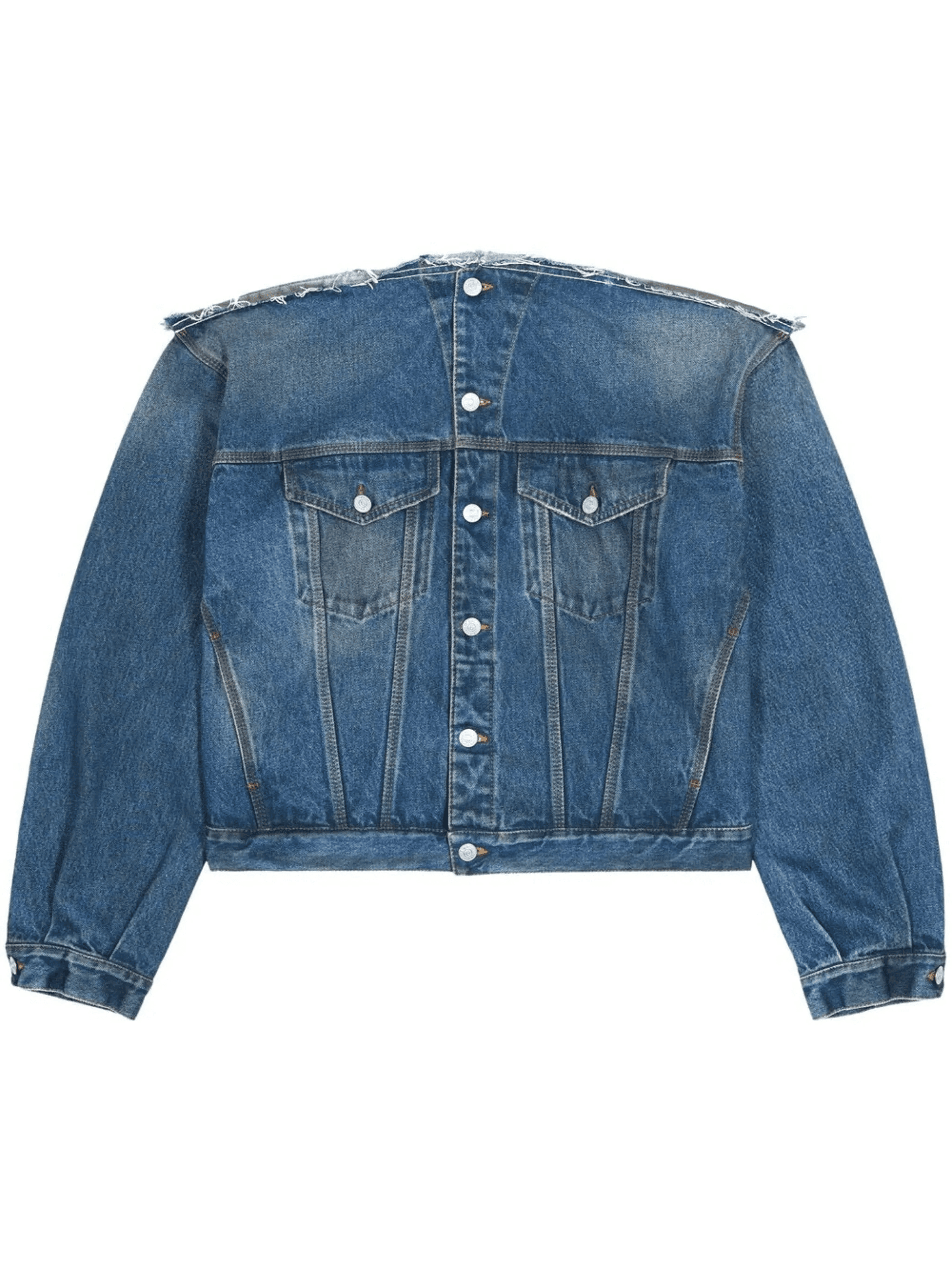 collarless denim jacket - Image 1