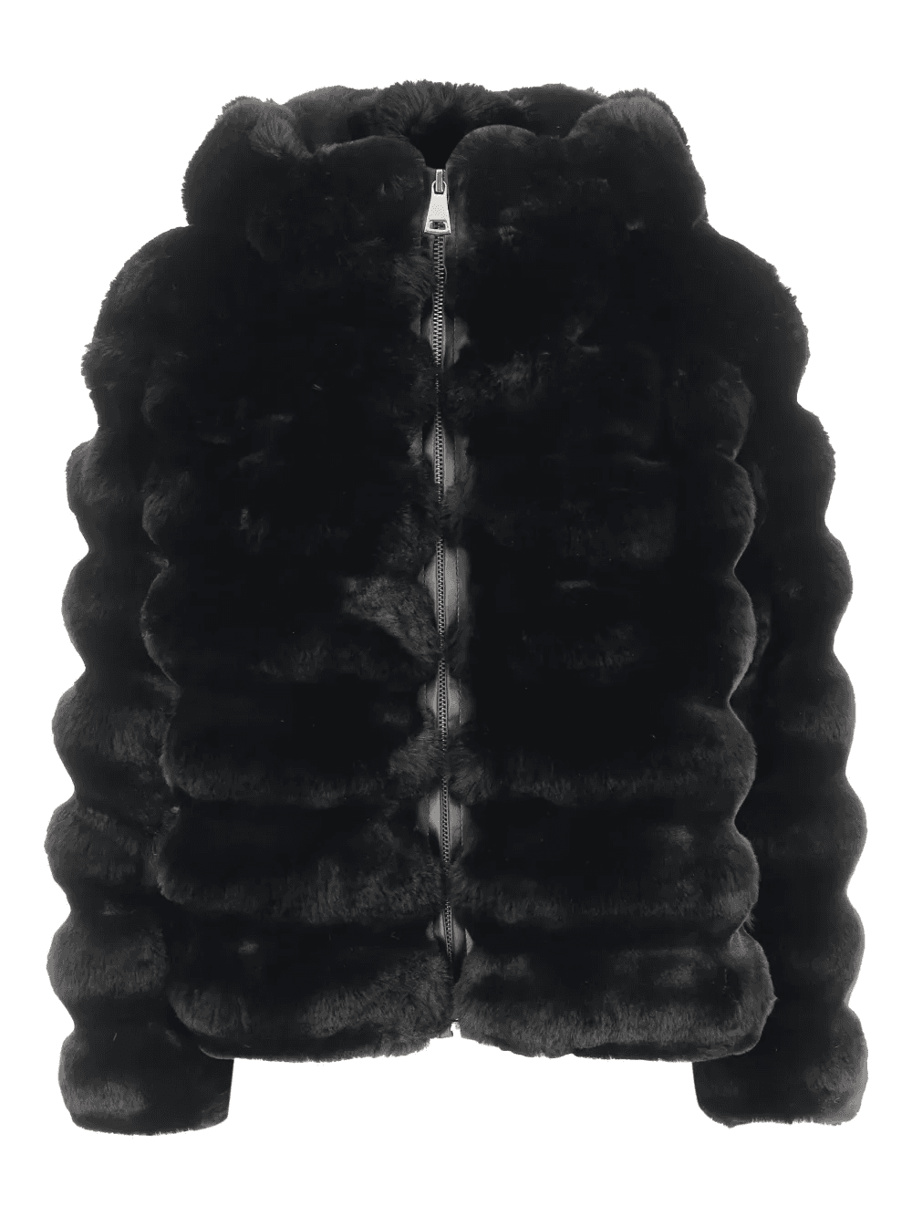faux-fur hooded coat - Image 1