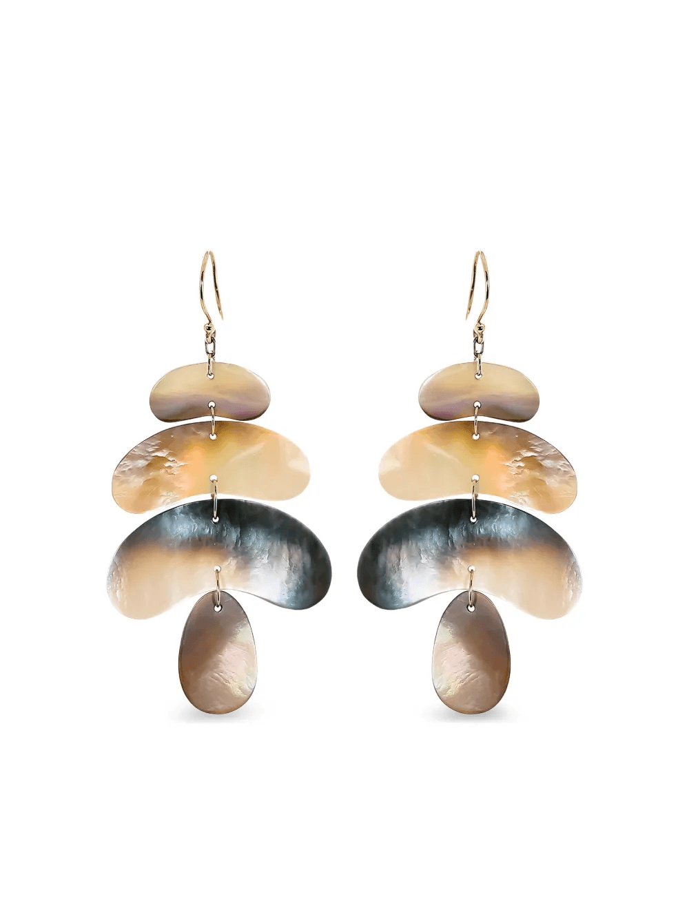 18K yellow gold Totem pearl flat earrings - Image 1