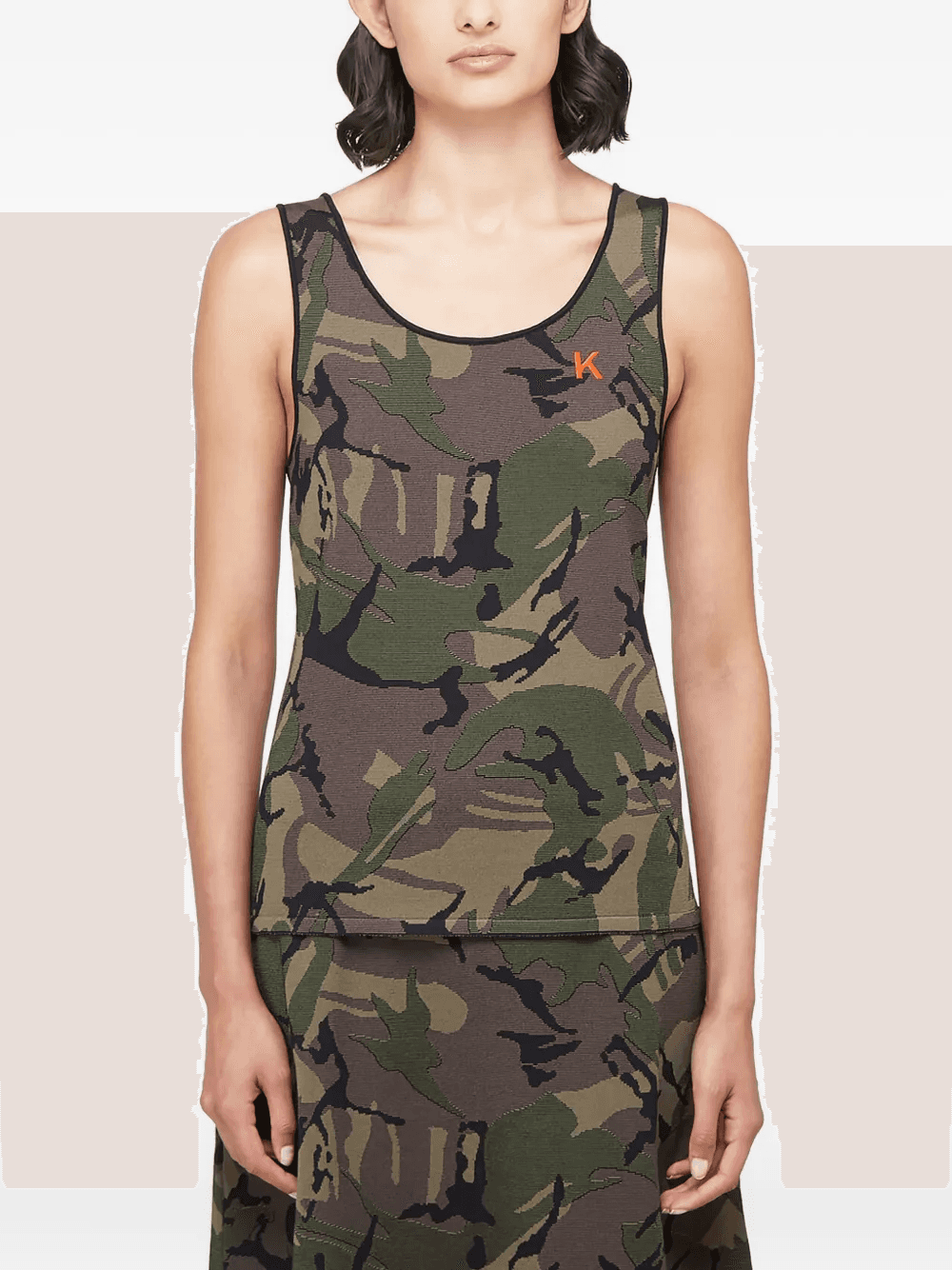camouflage scoop-neck tank top - Image 1