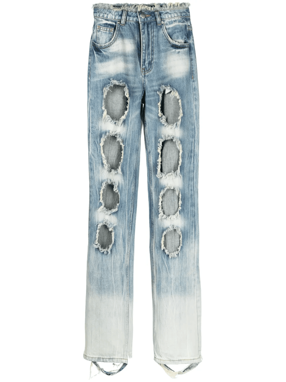 distressed-effect straight-leg jeans - Image 1