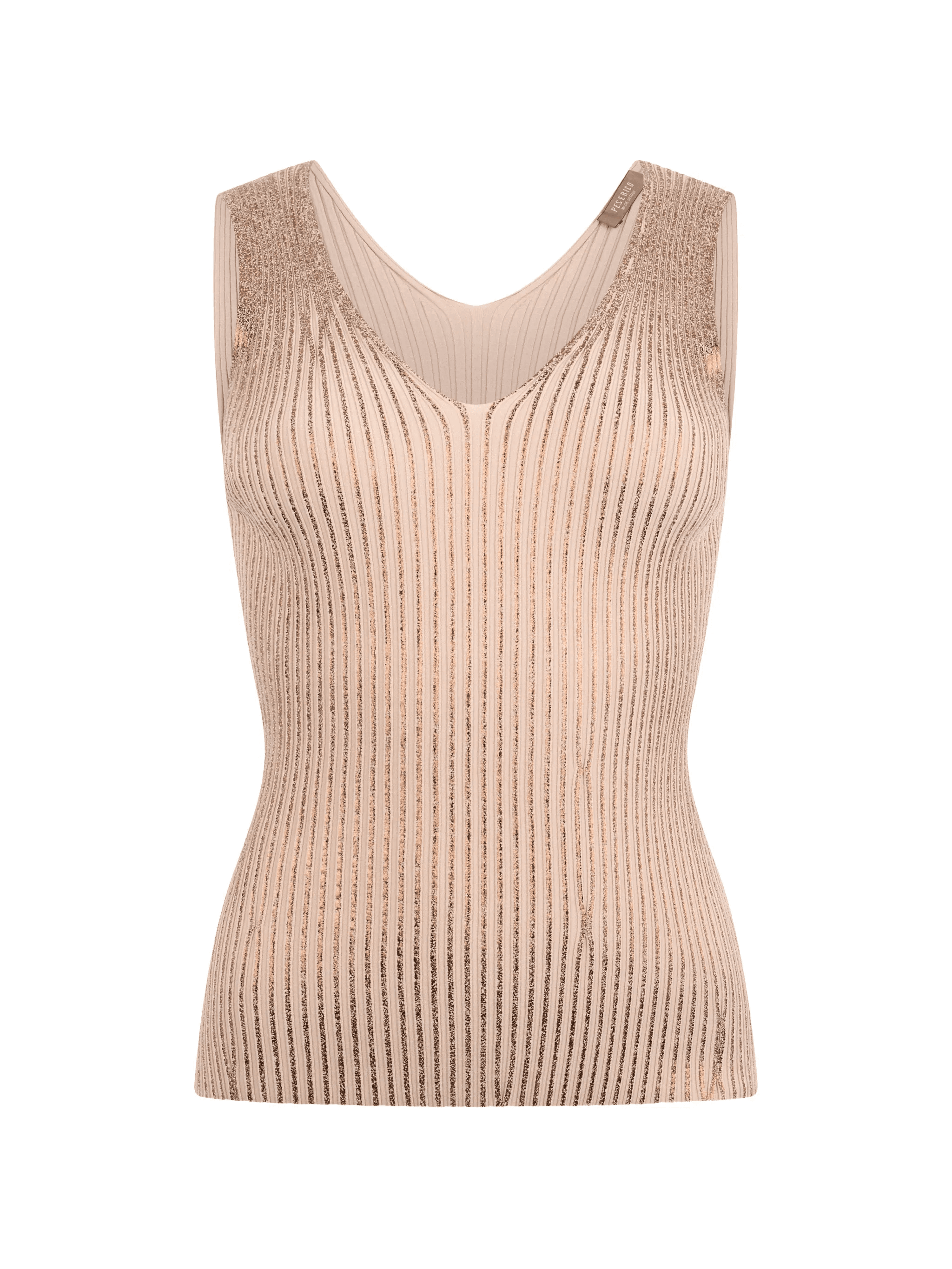 metallic V-neck top - Image 1