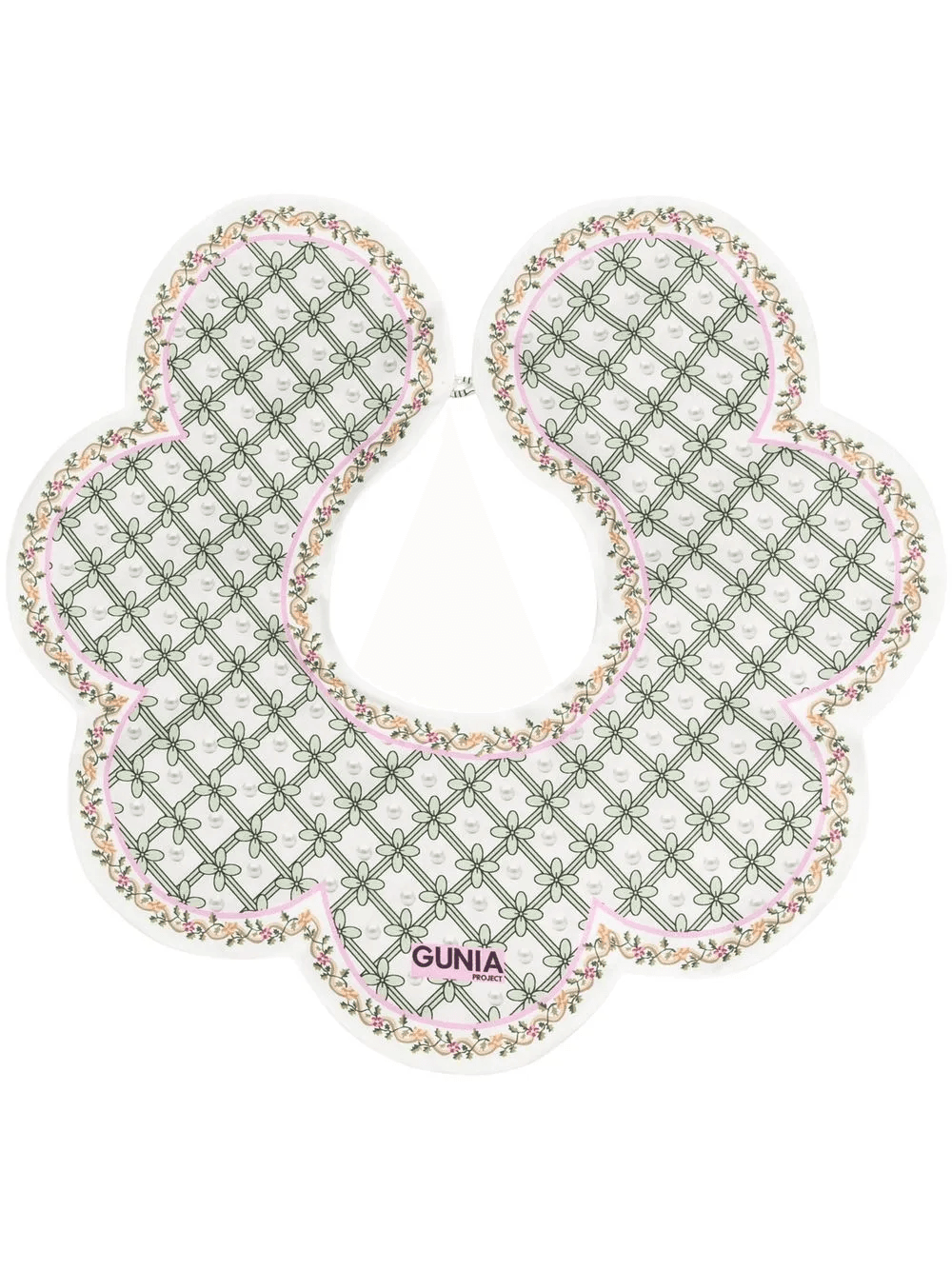 scalloped floral-print collar - Image 1