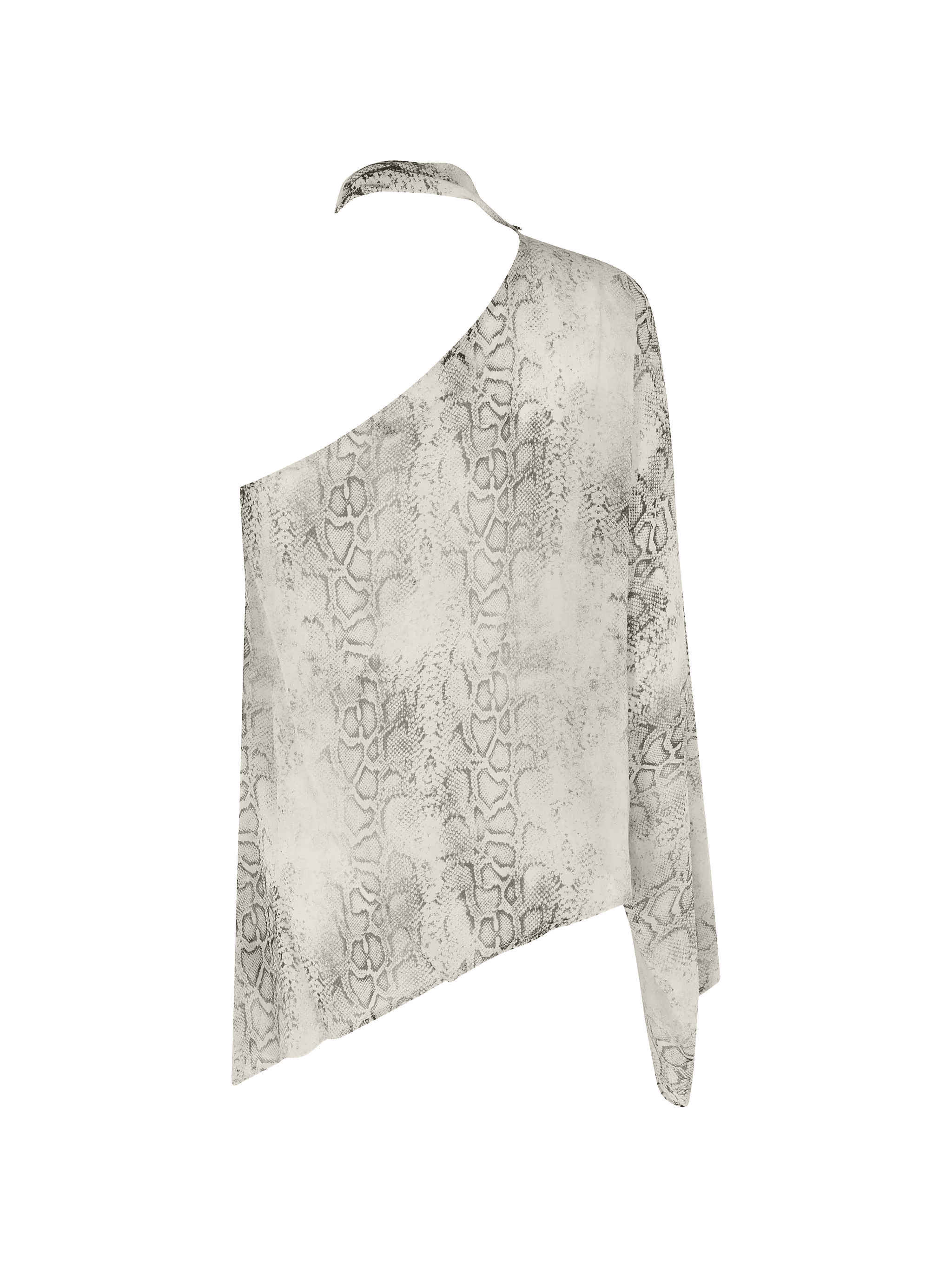one-shoulder snake-print blouse - Image 1