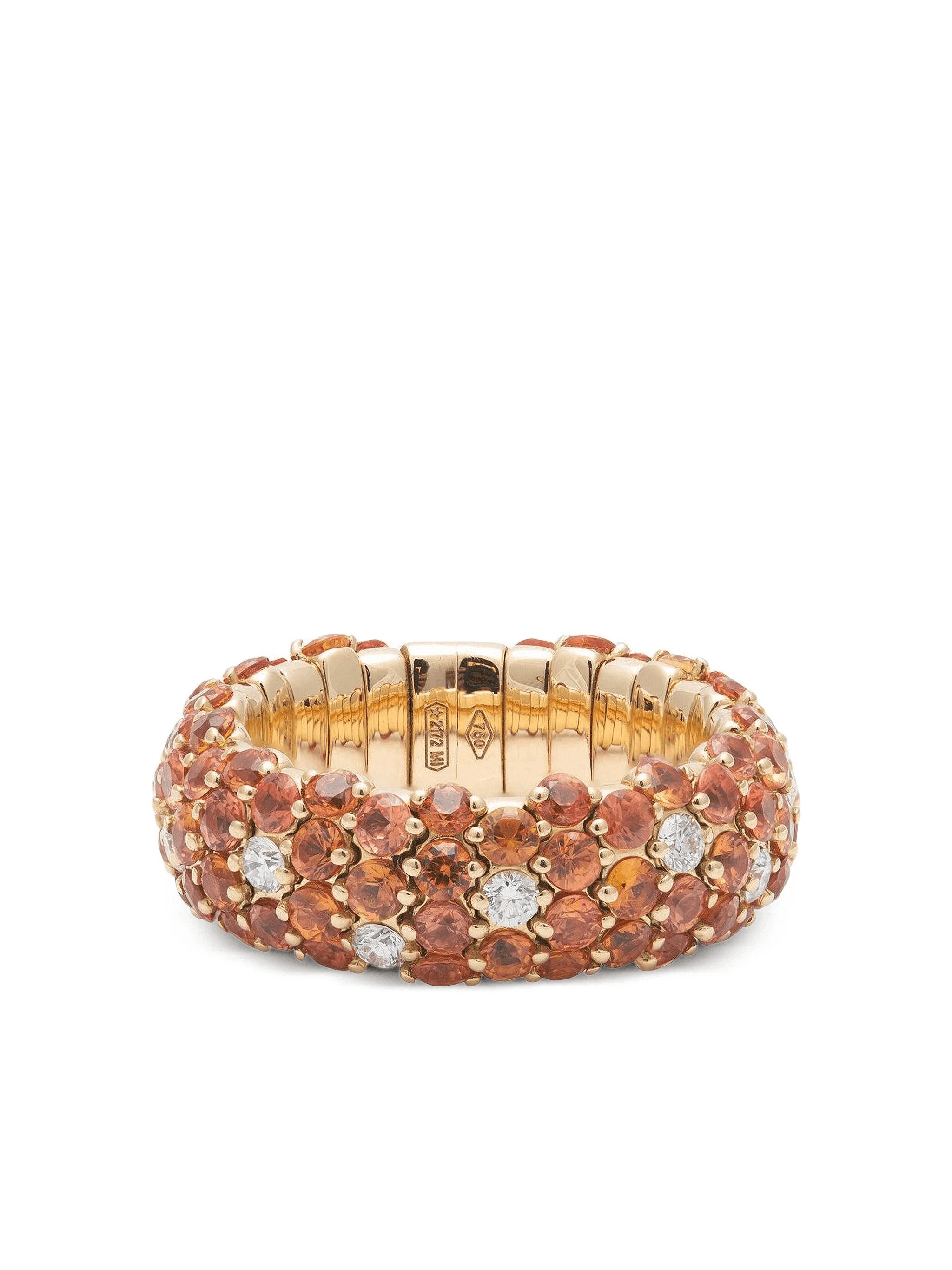 18K yellow gold sapphire and diamond ring - Image 1