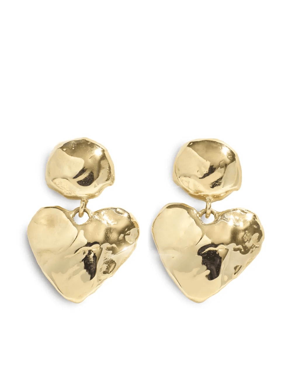 14K yellow gold Heart Light drop earrings - Image 1